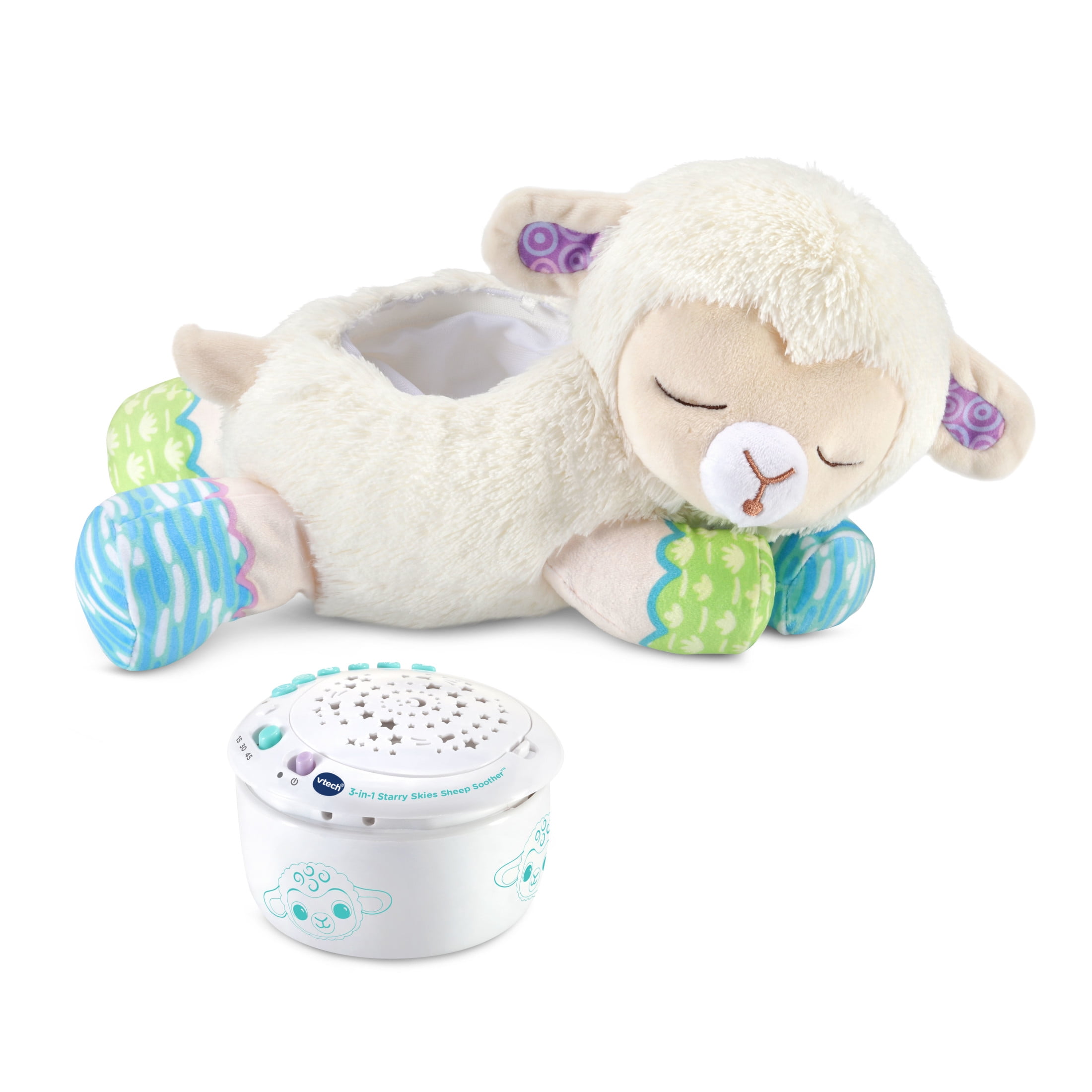 VTech Baby 3-in-1 Starry Skies Sheep Soother Plush Toy (White/Blue) 9zp3l