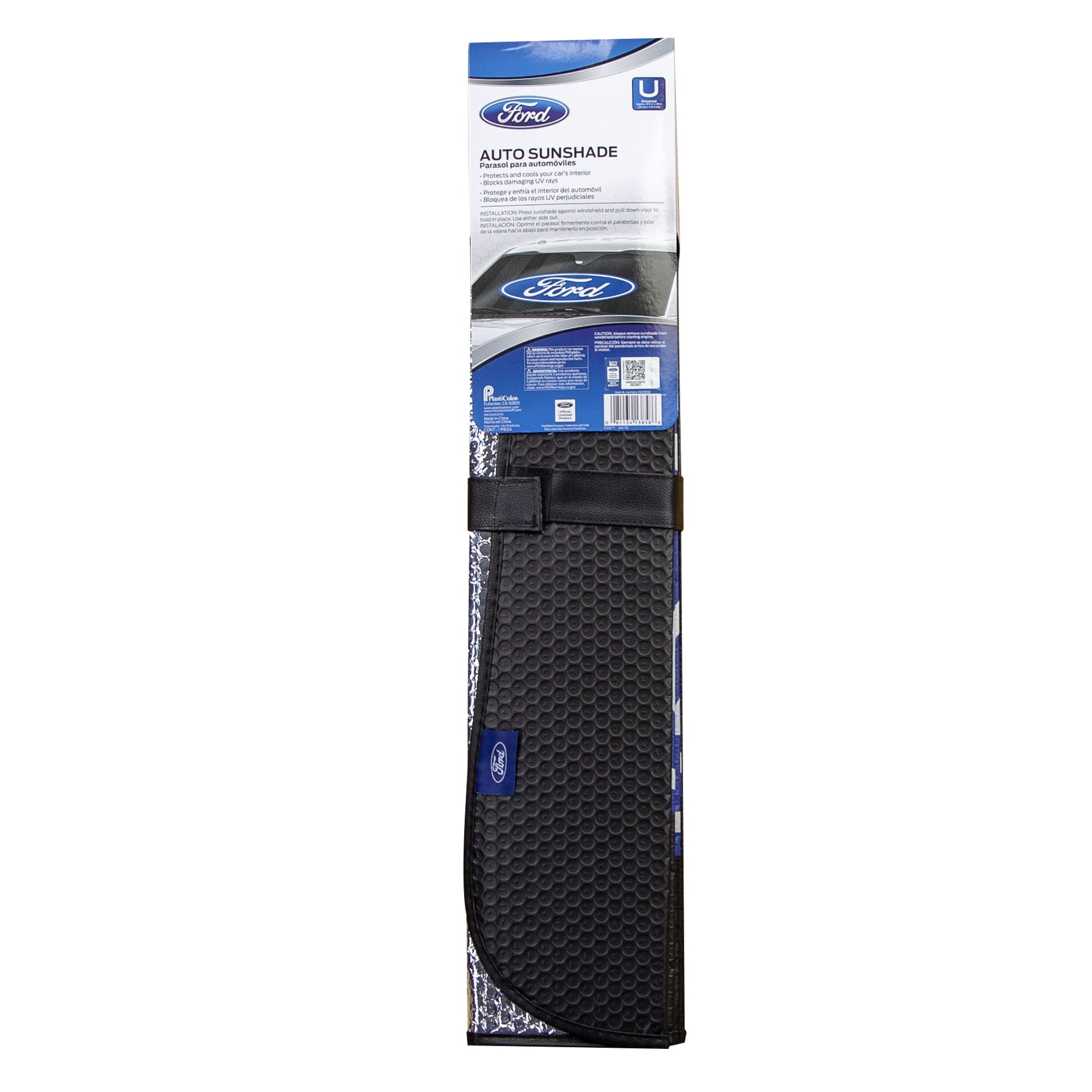 Ford Universal Fit Accordion Automotive Sunshade (Black, 58 in x 27.5 in) spg6j