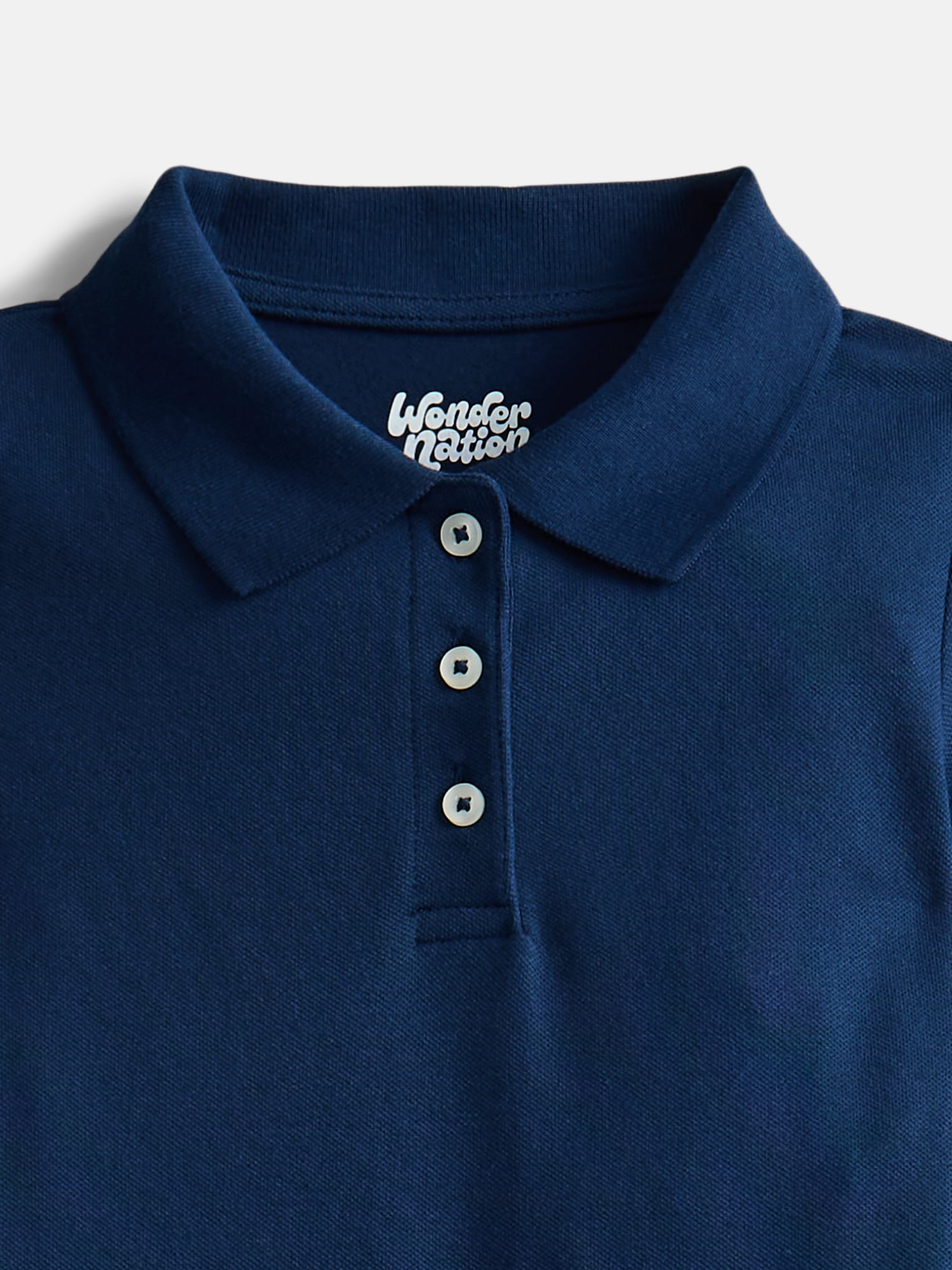 Wonder Nation Girls School Uniform Pique Polo Dress (Blue, Size 4-18) ltq0z