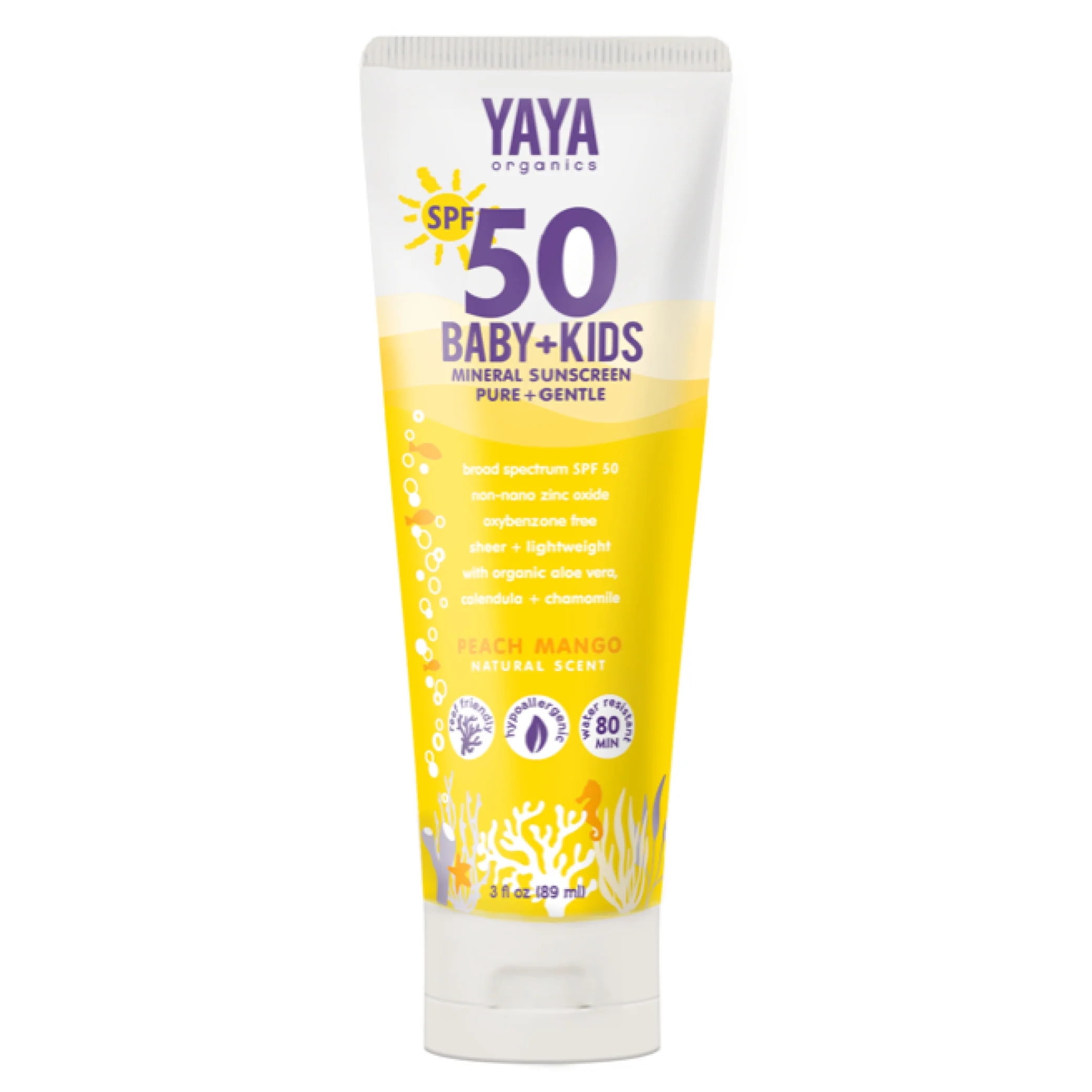 YAYA ORGANICS Sport Mineral Sunscreen SPF 50 Broad Spectrum Protection (3 fl oz) bhndf