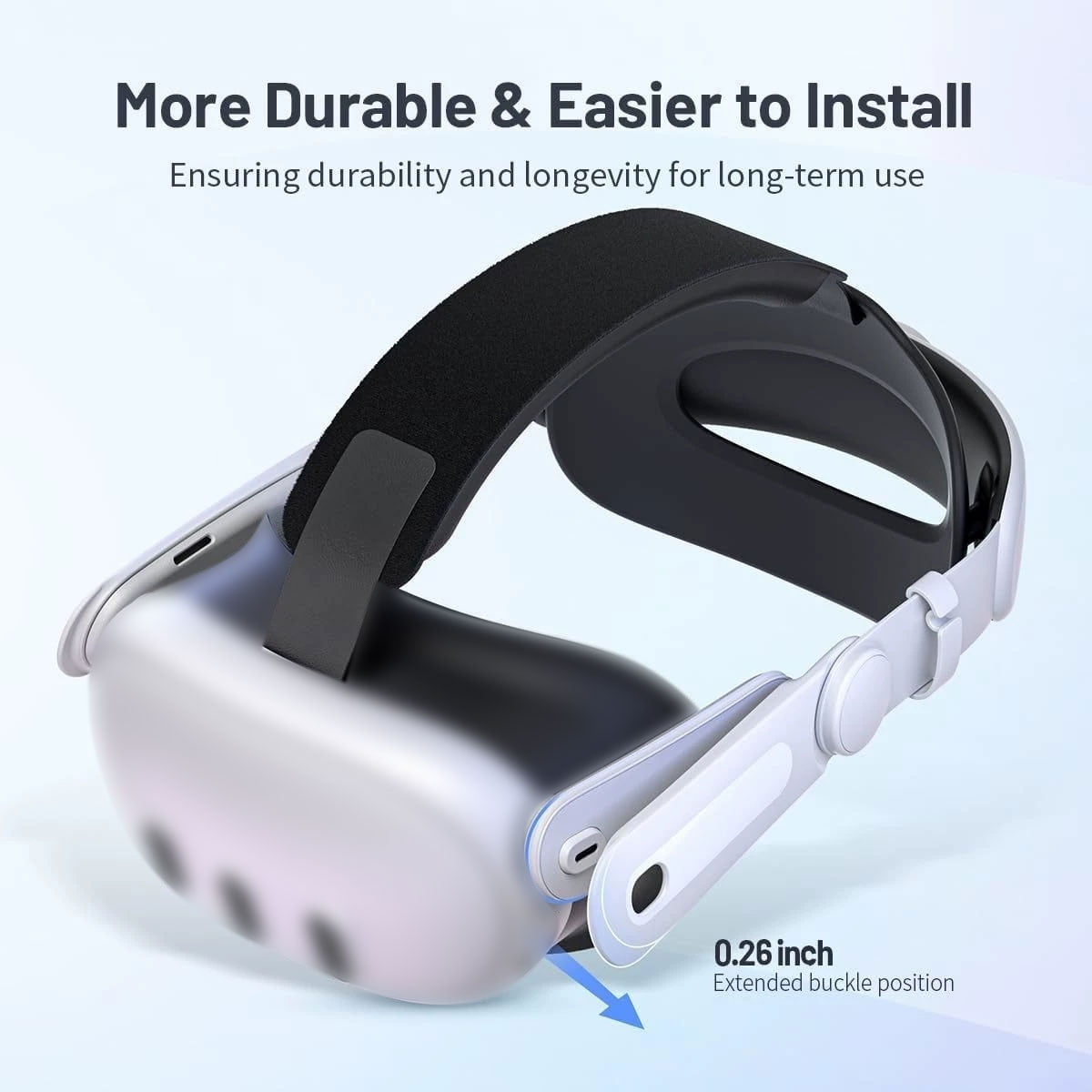 Oculus Elite Head Strap with Battery for Meta Quest 3S and 3, Ergonomic Adjustable VR Headset Accessory with 6,000mAh Rechargeable Power Pack (White) p9vls