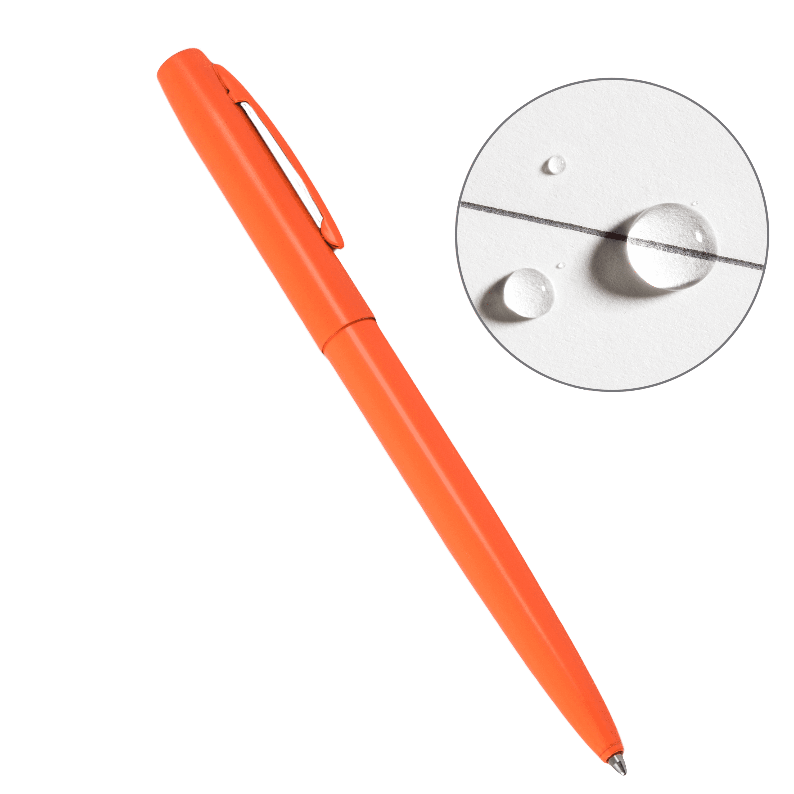 Rite in the Rain All-Weather Metal Retractable Ballpoint Pen (Orange, Black Ink) ulcwm