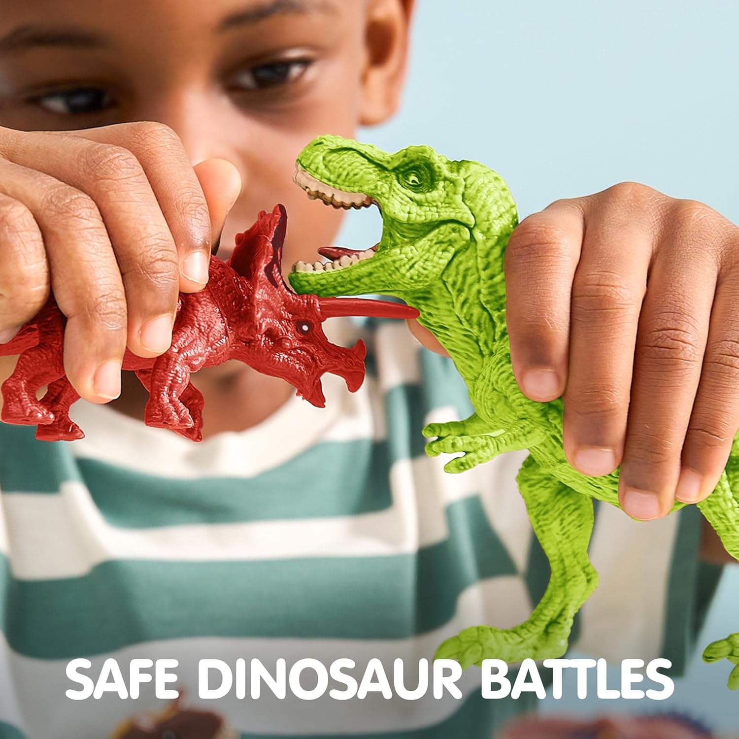 Joyfy 19-Piece Dinosaur Figure Playset with Activity Play Mat and Storage Cage (19 Pieces) r7l6l