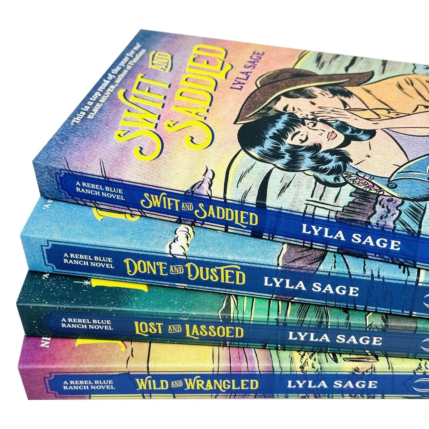 Lyla Sage Rebel Blue Ranch Series 4-Book Collection Set (Paperback, 4 Books) 47ve8