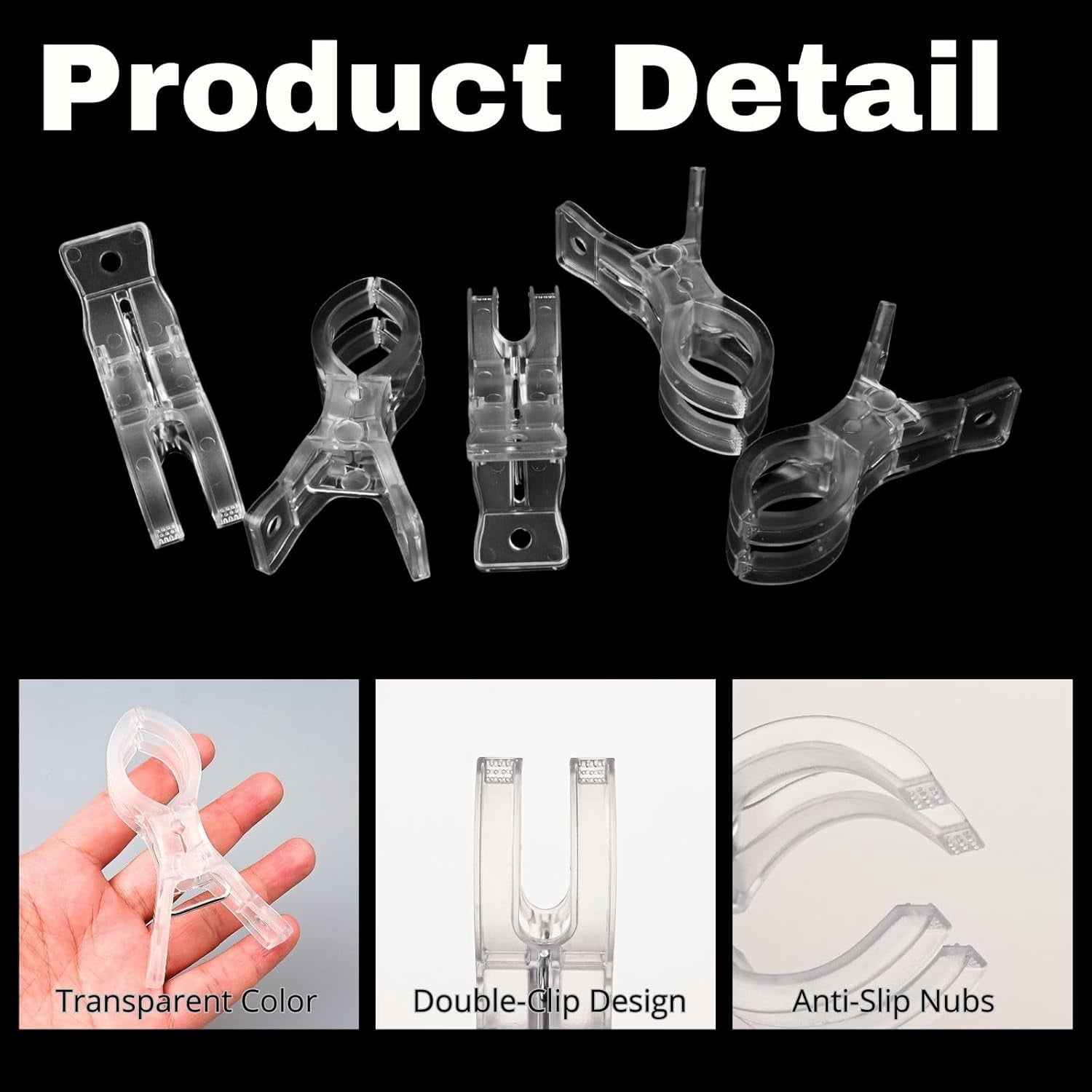 AOMWXENN Balloon Arch Clips Heavy Duty Spring Clamps for Backdrop and Party Decor (Clear, 10 Pack, 3.5 in) j2axk