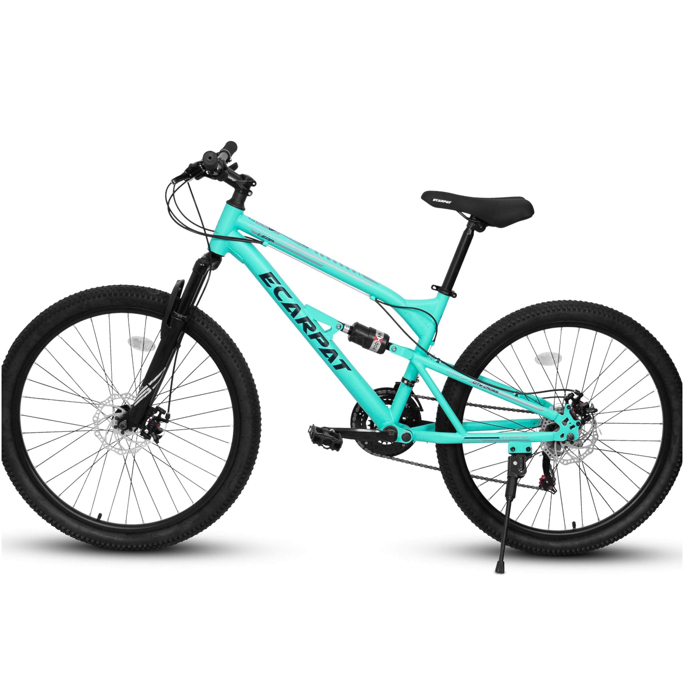 JERFIT 26 Inch Mountain Bike, 21-Speed All-Terrain Bicycle with Dual Suspension and Disc Brakes (Blue, 26 in) mt9mc