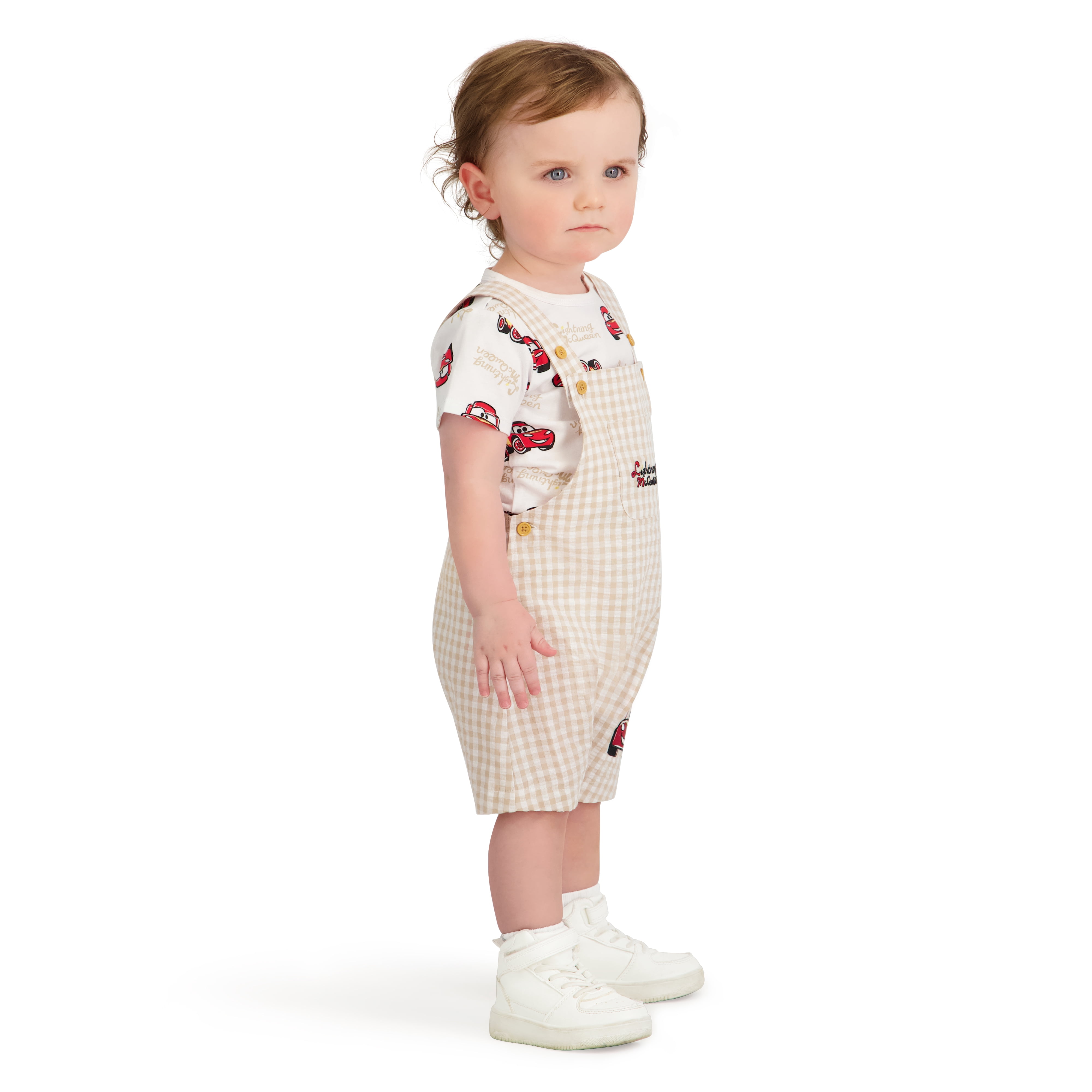 Disney Pixar Cars Baby Boy Shortall Set (Red, 0-24 Months) p8y4y