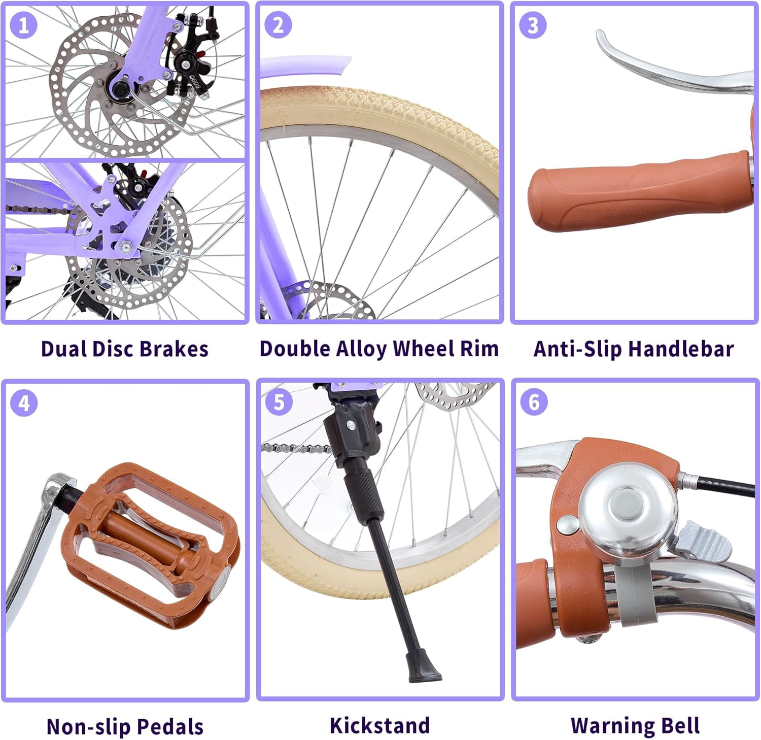 Akaber Kids Retro Cruiser Bike, 7-Speed Girls Bicycle with Rattan Basket and Dual Disc Brakes (20 in) 7glbr