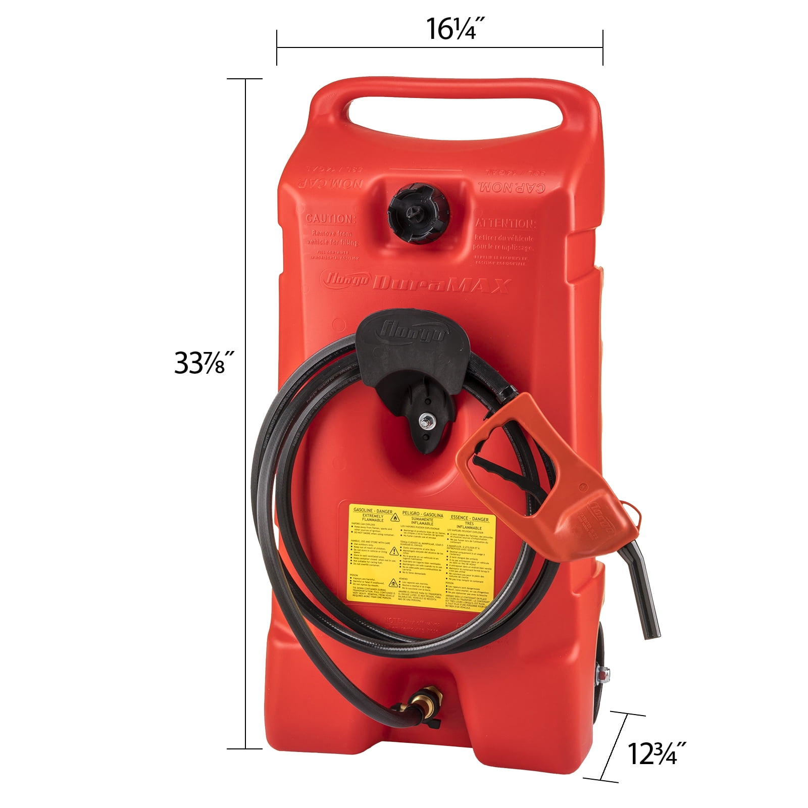 Scepter Flo N Go Duramax 14 Gallon Wheeled Fuel Transfer Caddy with Siphon Pump (Red, 14 Gallon) whab7