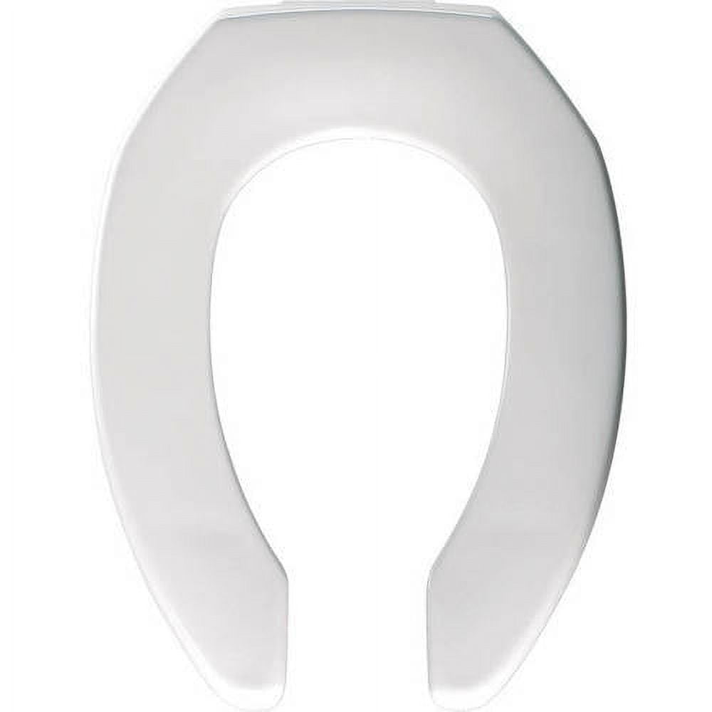 Church 295SSCT Commercial Elongated Toilet Seat, Heavy-Duty Plastic with STA-TITE Fastening System (White, Elongated) 1mqsy