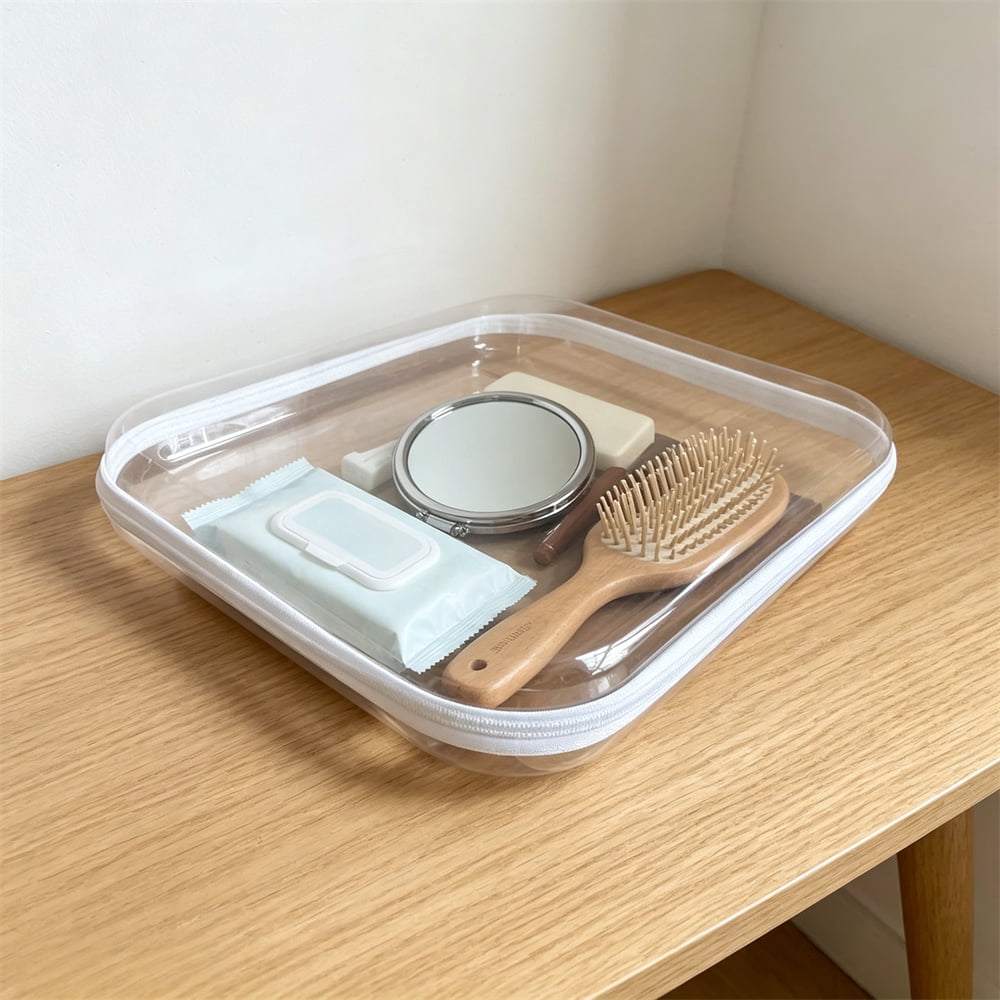 GIXUSIL Clear Zipper Toiletry Organizer Set (Waterproof Travel Storage Case, 3-Pack) kwc6l
