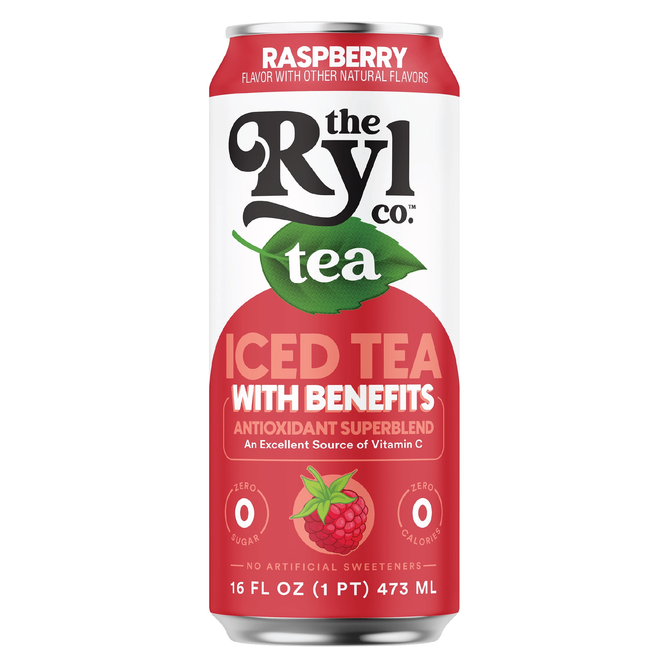 Ryl Tea Raspberry Iced Tea, Zero Sugar Black Tea with Antioxidants (16 fl oz) j2cty