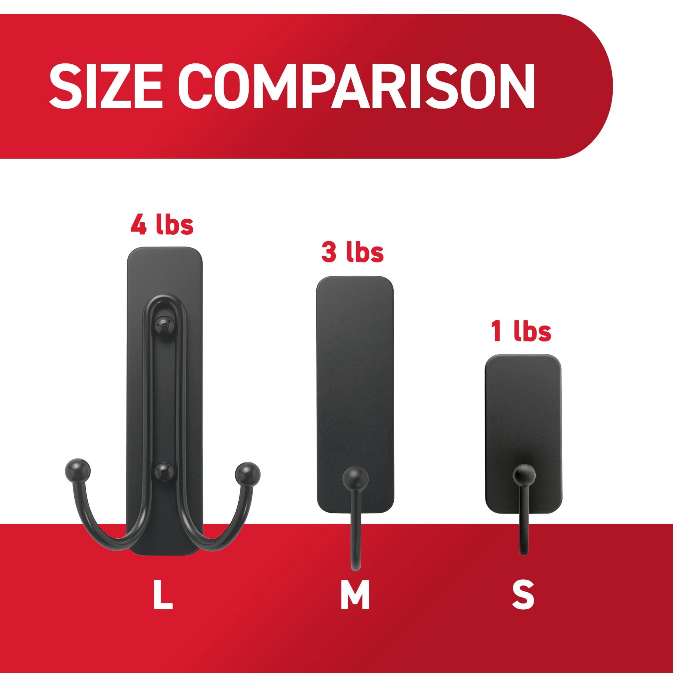 Command Large Double Wall Hooks, Damage-Free Adhesive Hanging for Home and Office (Black, 2 Hooks) f1du7
