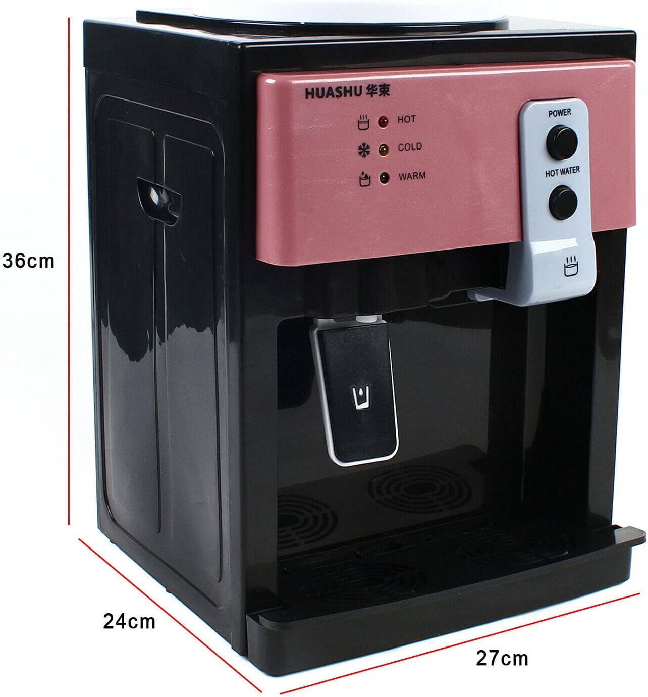 Generic Water Dispenser Top Loading Countertop Water Cooler with Hot and Cold Temperature Settings (Pink, 5 gal) 5cf33