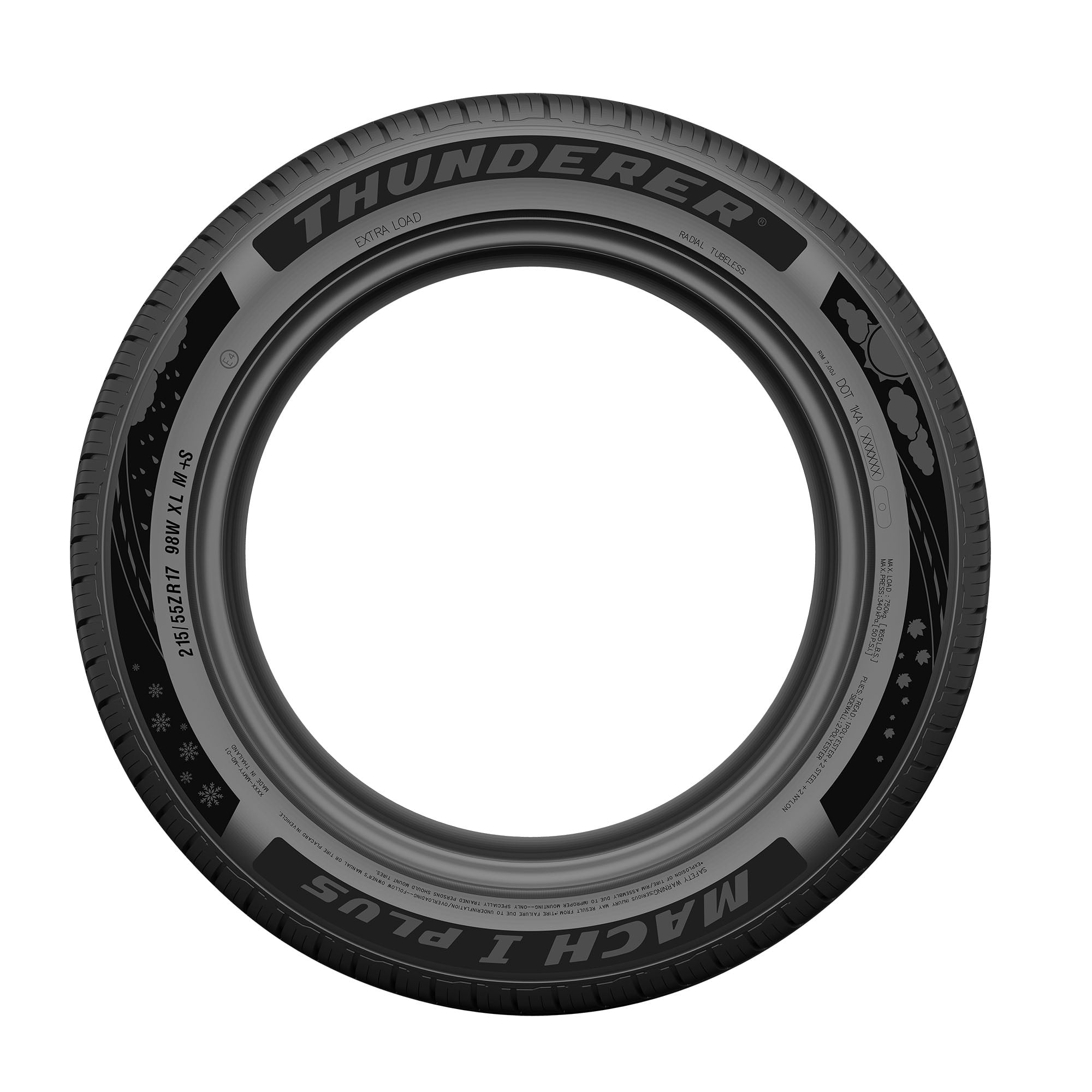 Thunderer Mach I Plus All Season Passenger Tire (205/70R16) 66oh1