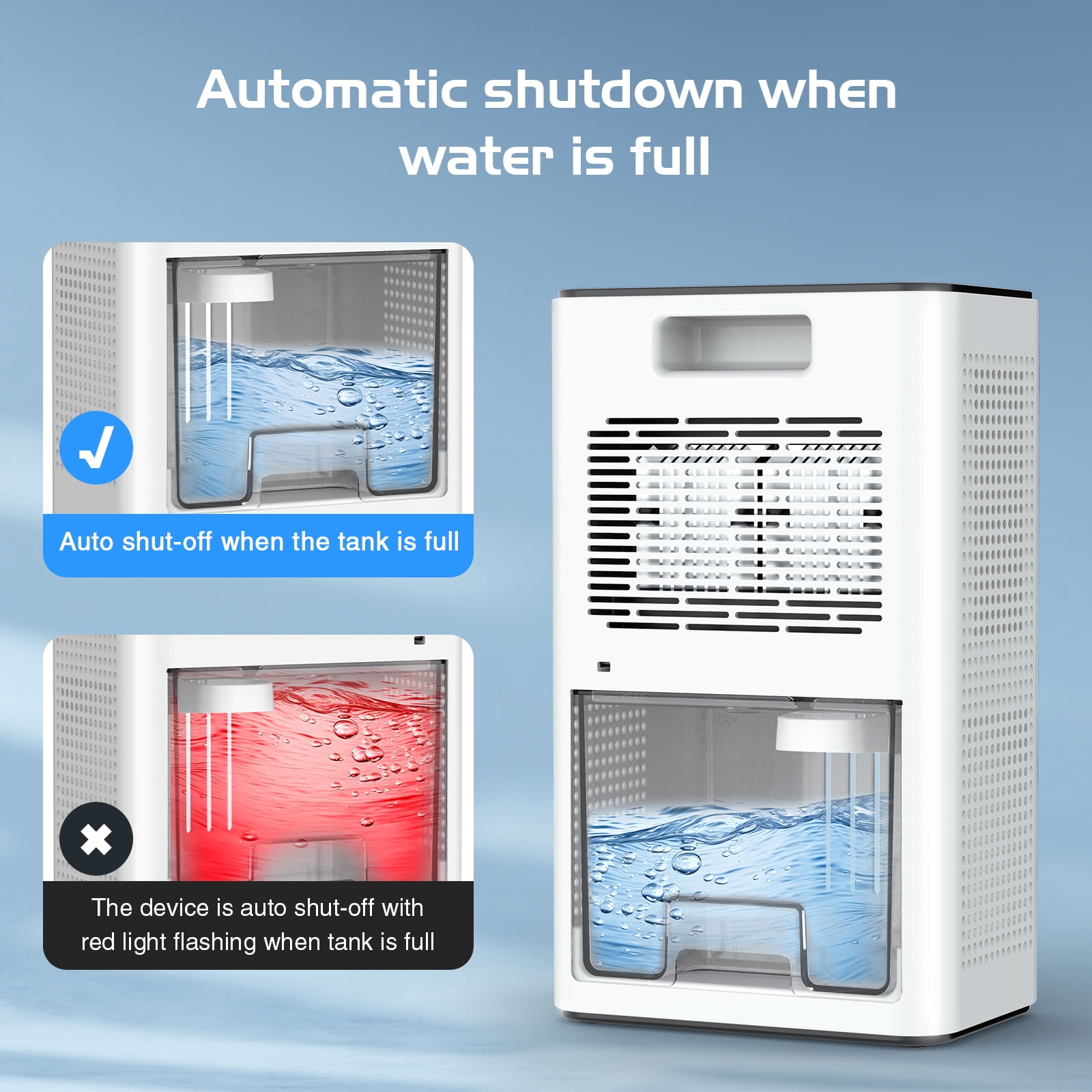 AIRFIRE Portable Dehumidifier for Home, Ultra Quiet Semiconductor Moisture Control with Auto Shut-Off (White, 86 fl oz) umrdz