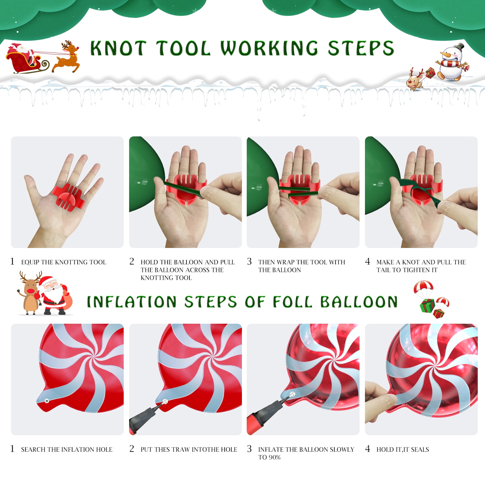 MELORDY Christmas Balloon Garland Arch Kit, Festive Holiday Party Decorations (152 Piece Set) jyghd