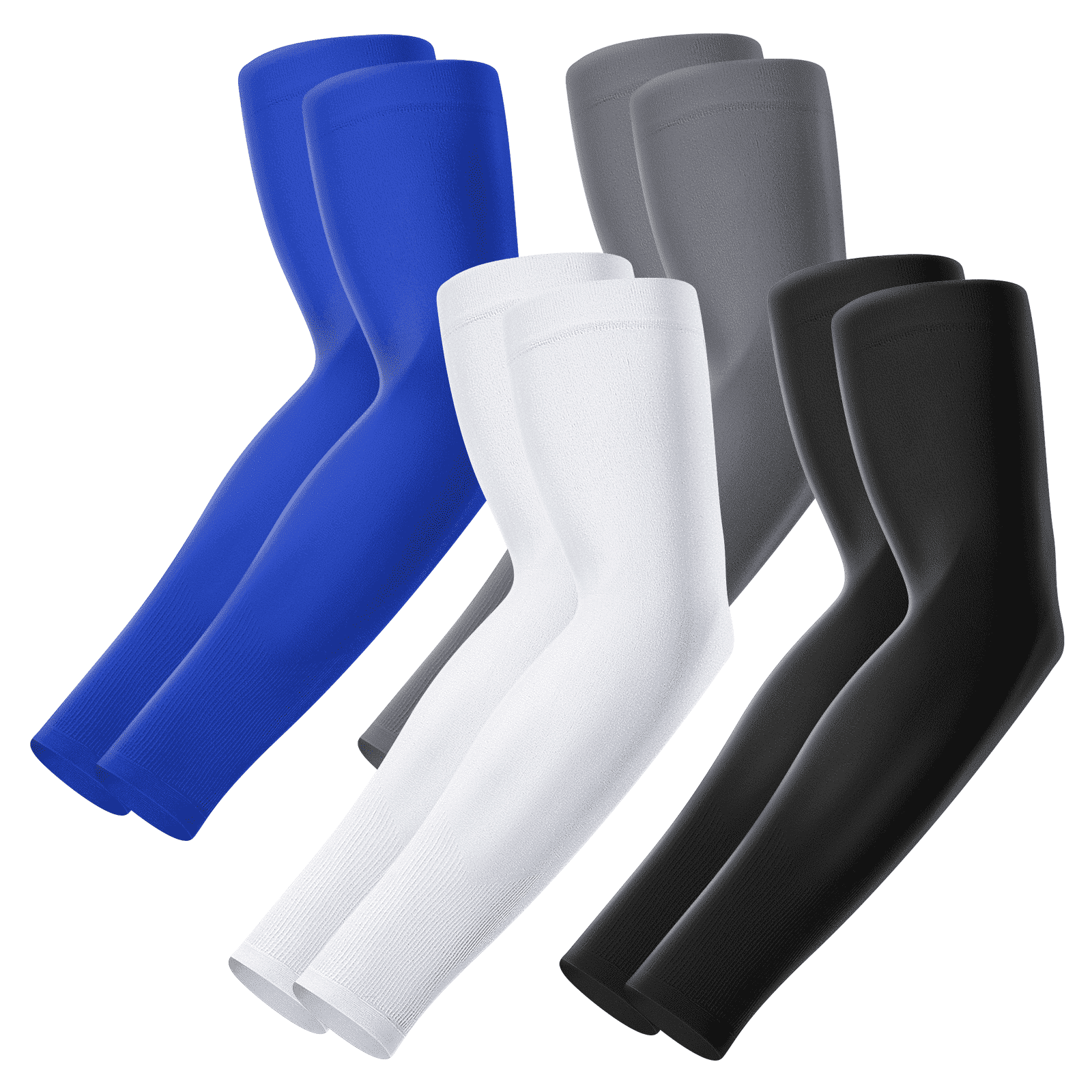 Finvizo Sun Protection Cooling Arm Sleeves for Sports and Outdoor Activity (Grey, 4 Pairs) g0qsp