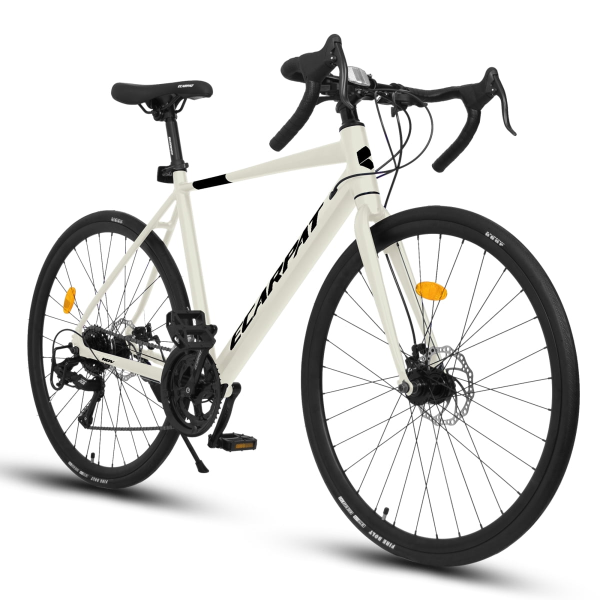 A28320R Road Bike, Lightweight Aluminum Frame, 16-Speed Disc Brake Bicycle (White, 700c x 28 in) m4gdp