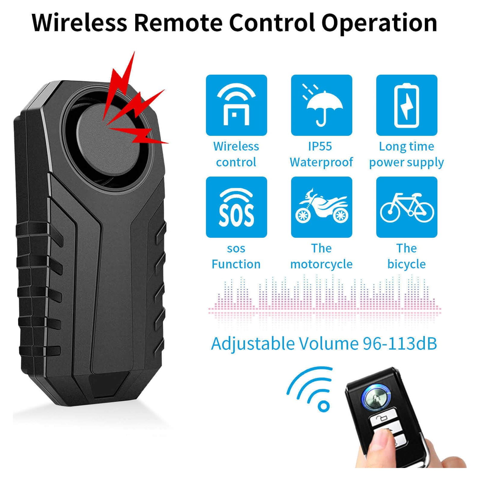 GreenCycle Bike Alarm with Remote, Anti-Theft Vibration Motion Sensor for Bicycle and Electric Scooter (1 Pack, 3.7 in x 1.6 in x 0.8 in) lq4l6