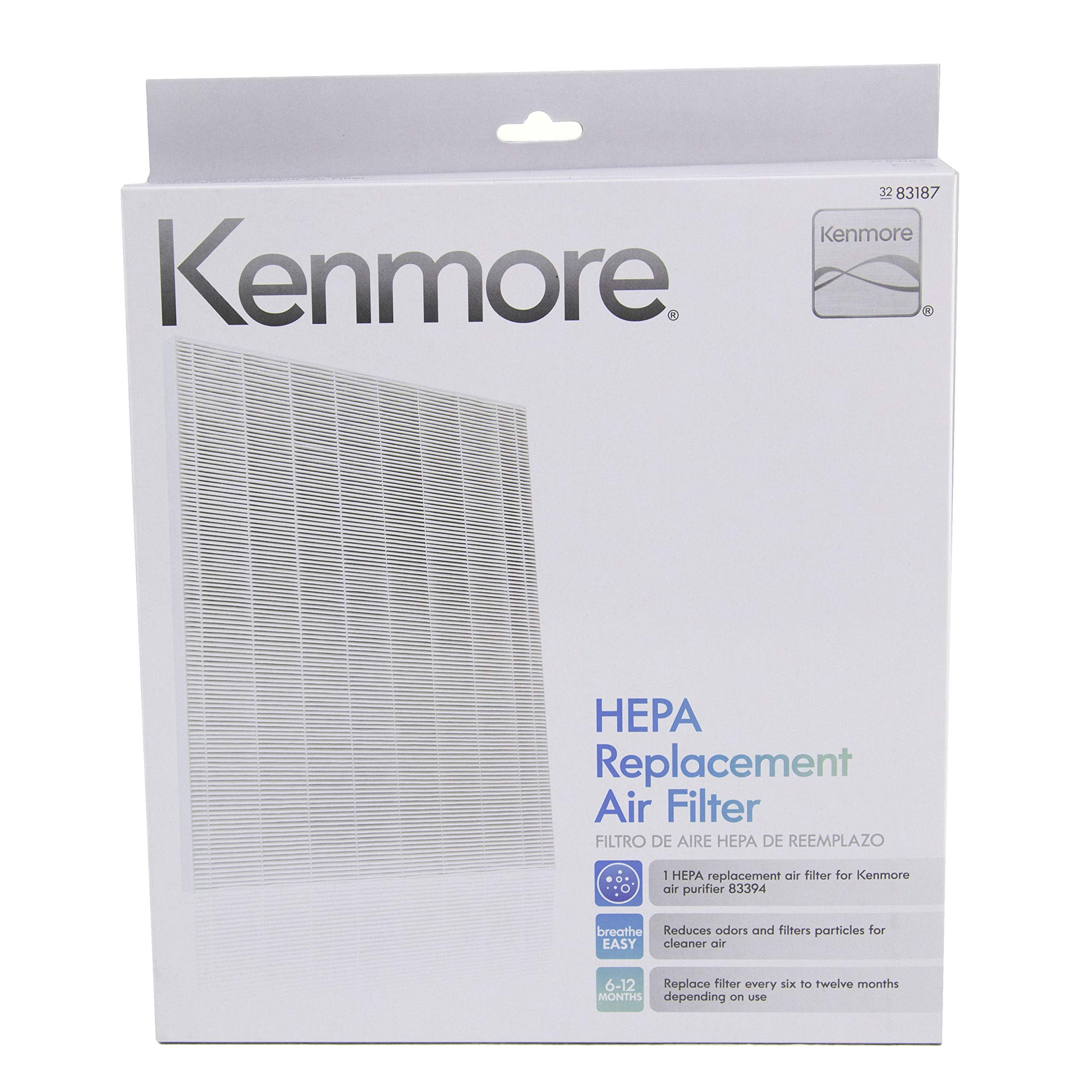 Kenmore Replacement HEPA Filter for Air Purifier 83394 (9.875 in x 9 in x 1.125 in) vh9nd