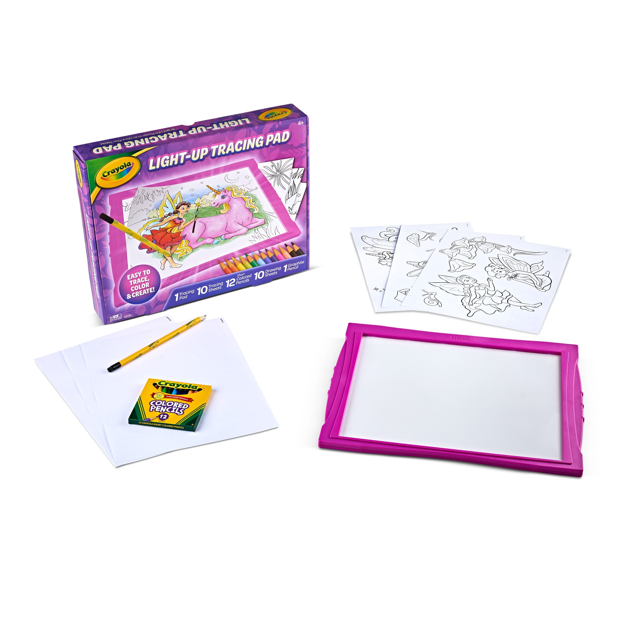 Crayola Light-Up Tracing Pad Drawing Activity Set (Pink, 1 Set) d89tx