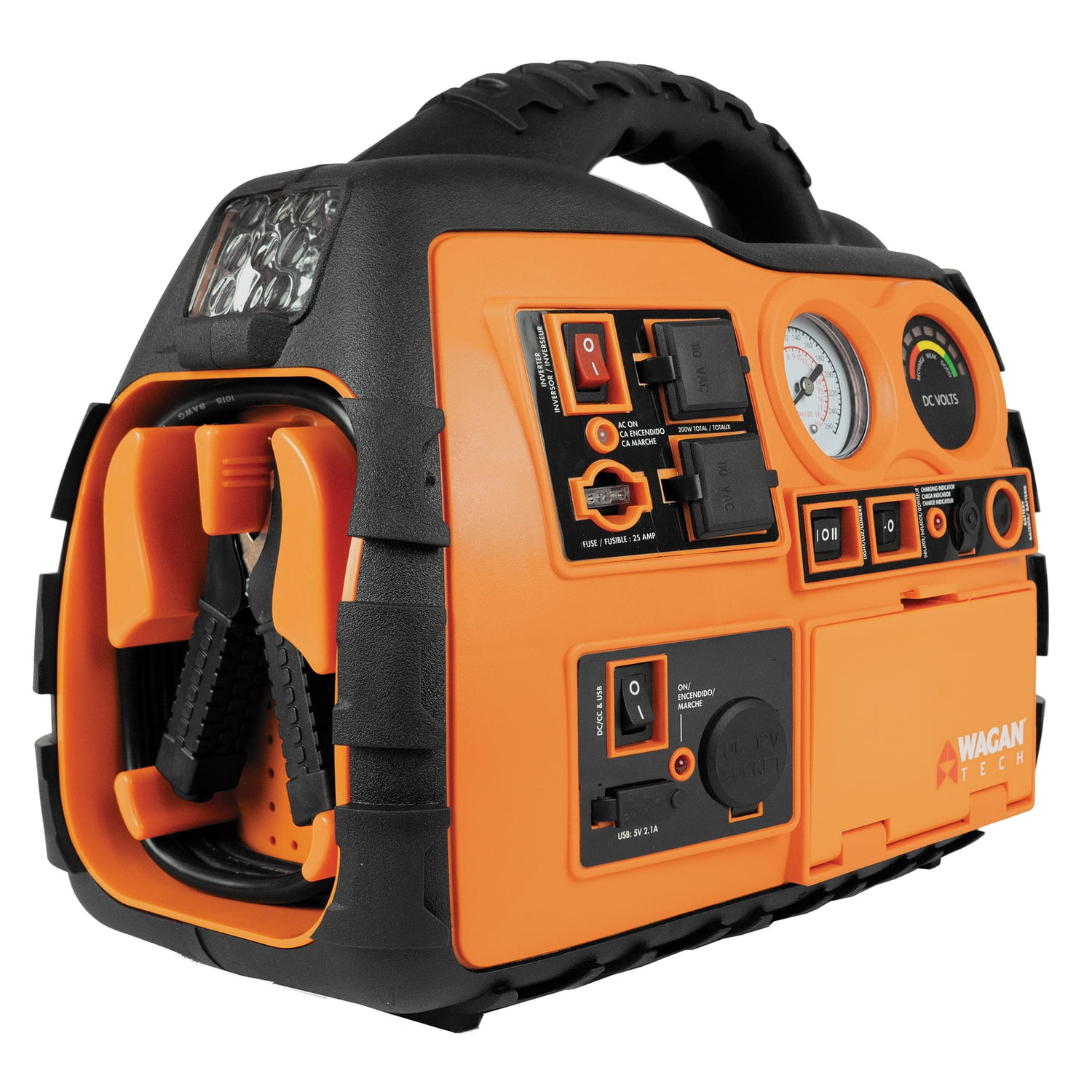 Wagan Tech Power Dome NX2 Portable Jump Starter and Air Compressor (Orange, 12V) 5gfy4