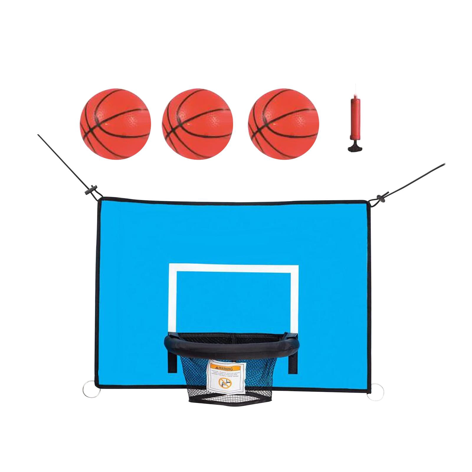 DimyFew Trampoline Basketball Hoop Set with 3 Mini Balls and Pump (Blue, 17.7 in x 13.8 in) mw7or