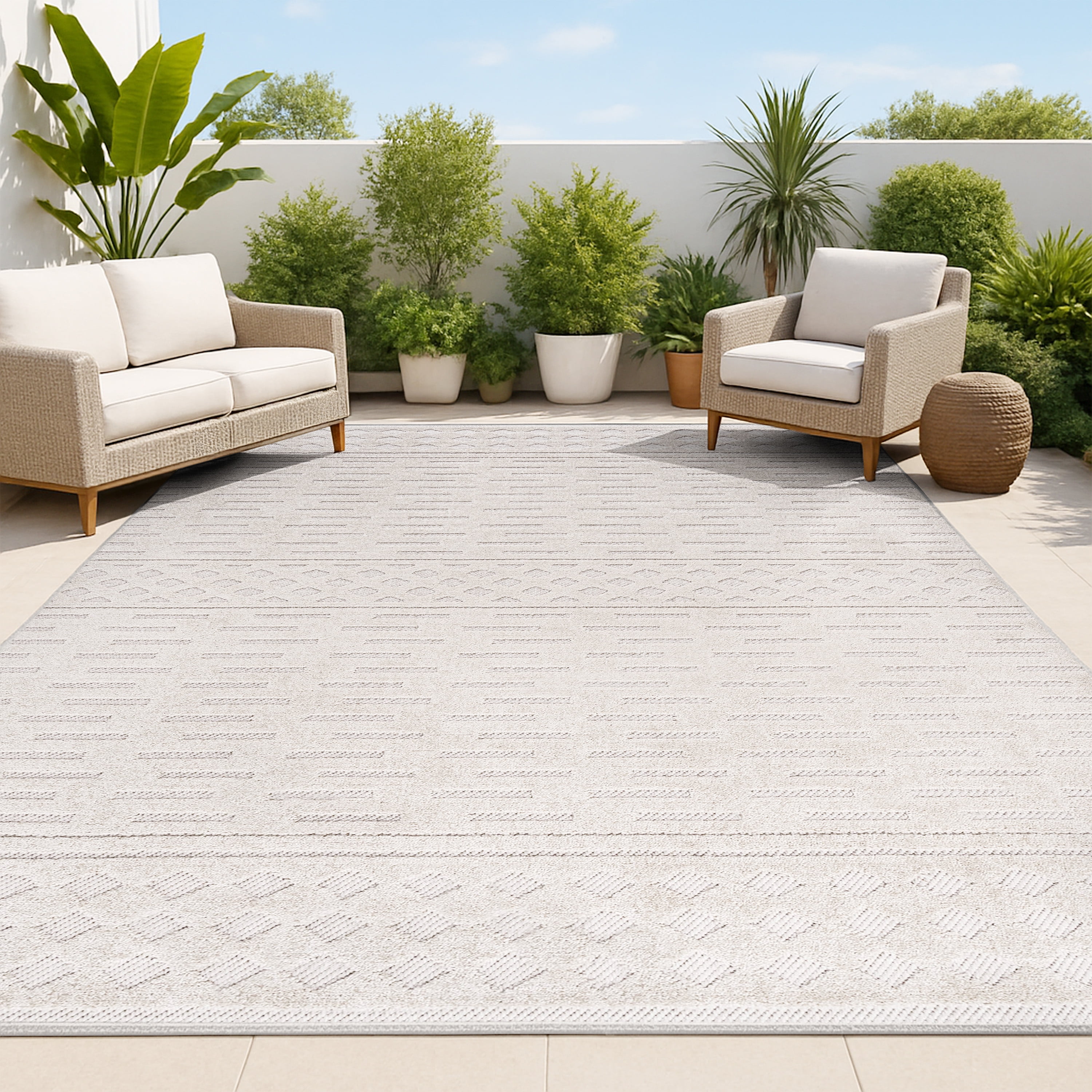 JONATHAN Y South Beach Moroccan Geometric Area Rug, Soft Durable Indoor Floor Carpet (Beige, 5 ft x 8 ft) kzviy