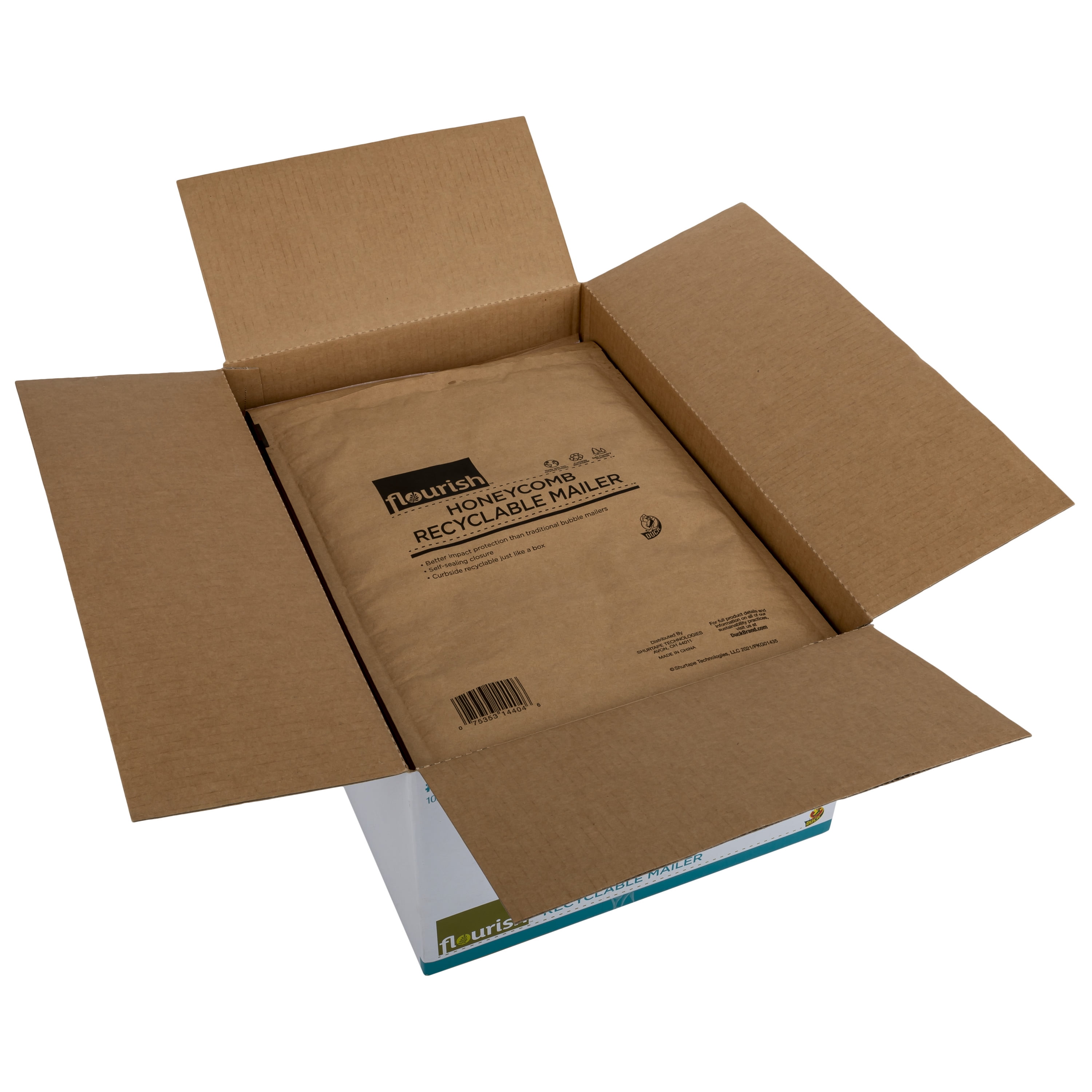 Flourish #5 Honeycomb Recyclable Mailer, Protective Shipping Envelope (Brown, 20 Pack, 10.6 in. x 14.8 in) ldcg9