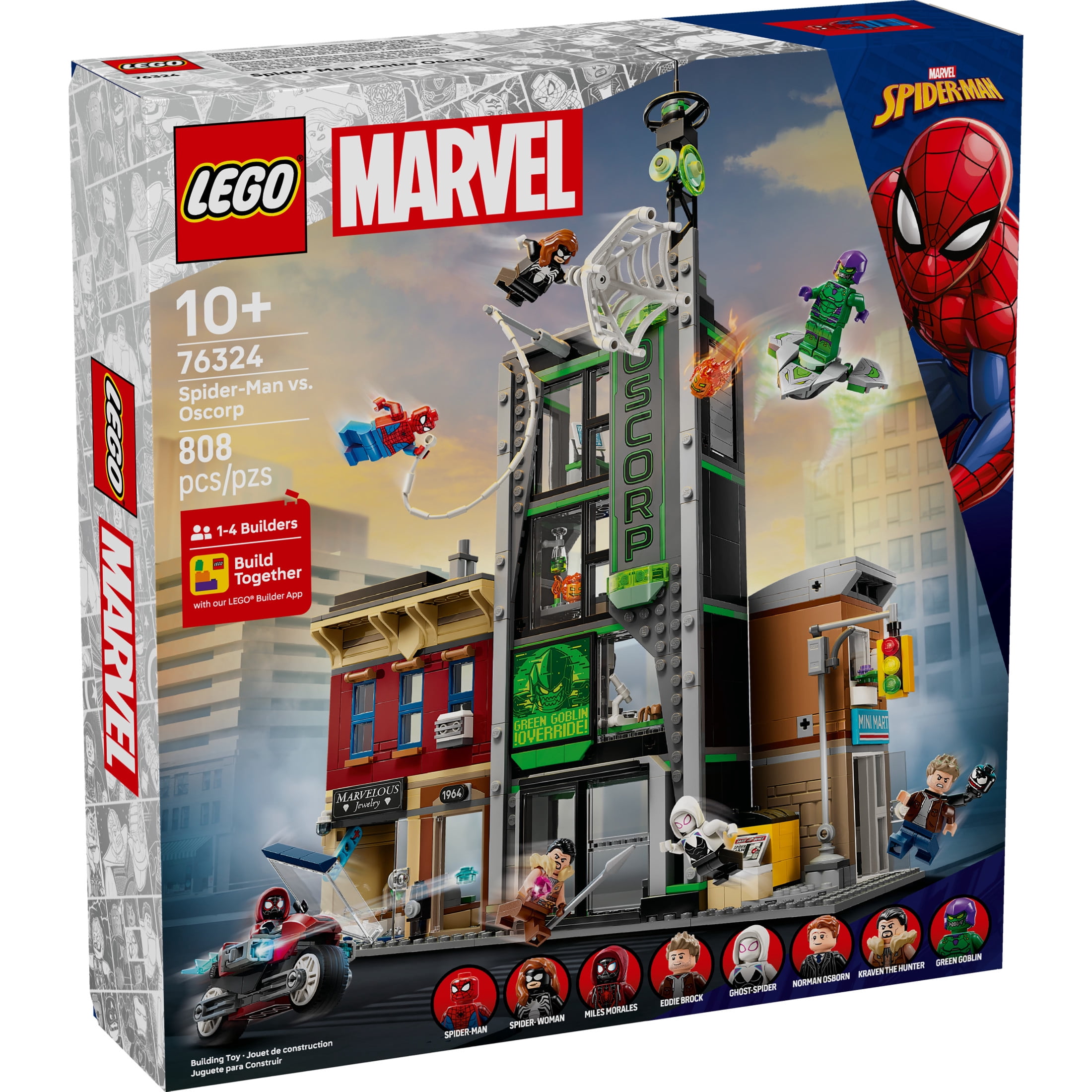 LEGO Marvel Spider-Man vs. Oscorp Building Set with 8 Minifigures (808 Pieces) 7dqc2