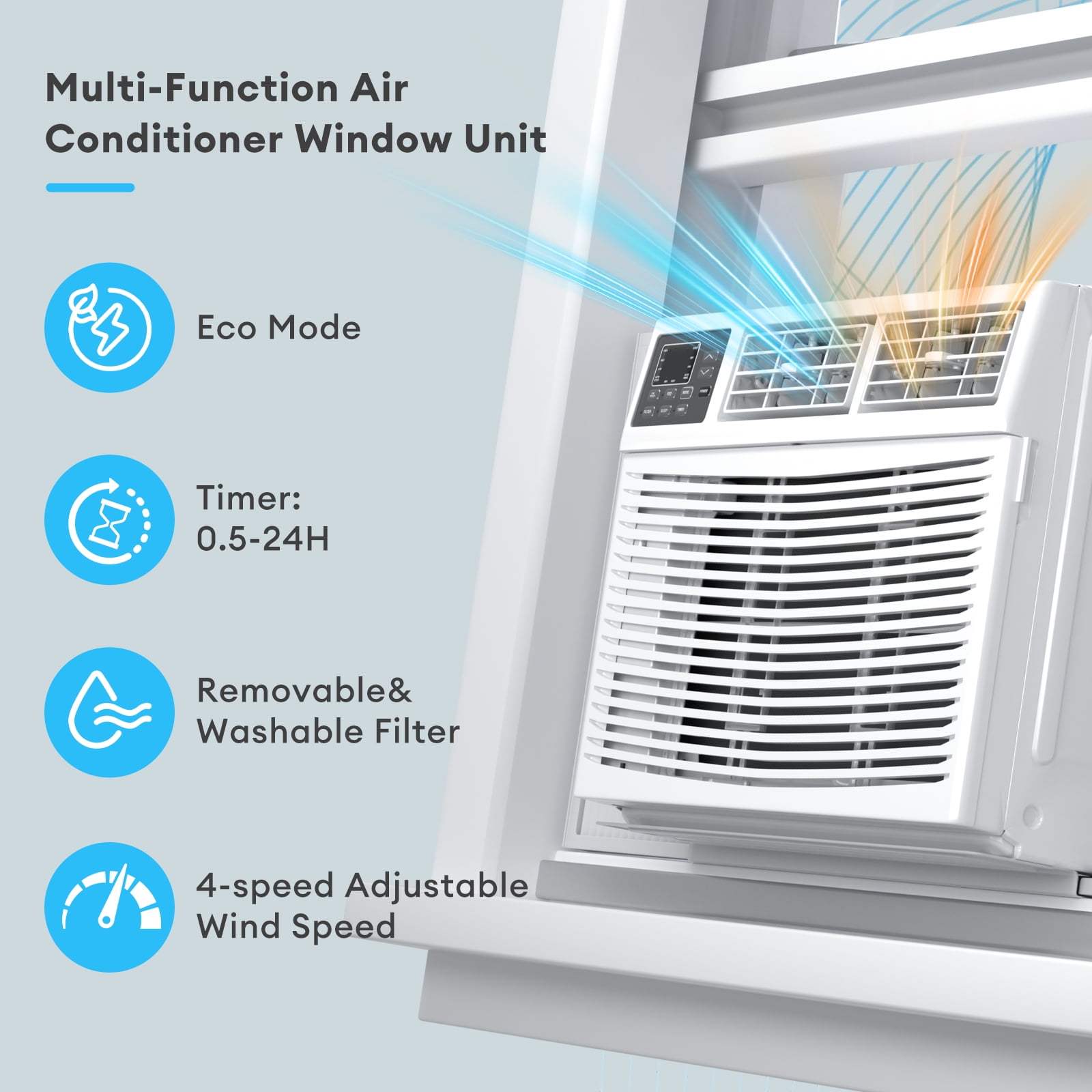 TABU 18000 BTU Window Air Conditioner and Heater Combo with Remote and App Control (White, 850 Sq. Ft.) rat9p