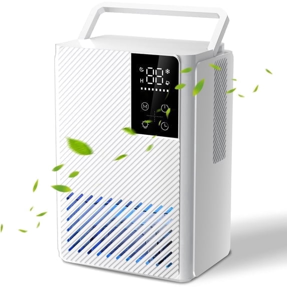 LHRIVER Electric Dehumidifier for Home, Quiet Sleep Mode with 7-Color LED Light (White, 67 oz) mlzwq
