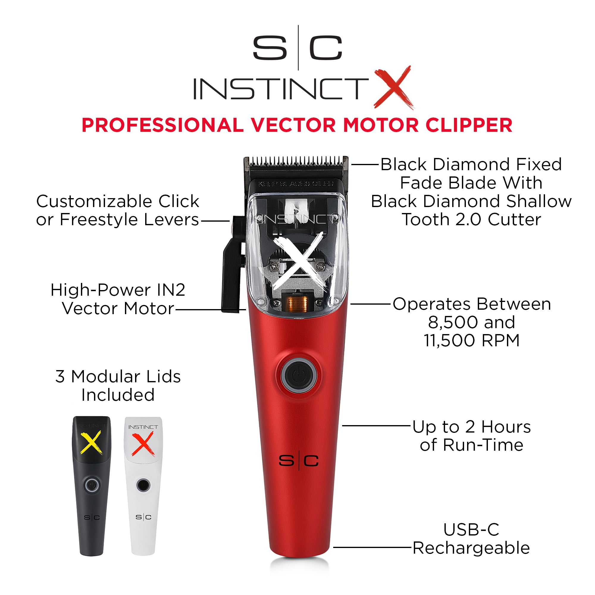 StyleCraft Instinct-X Professional Cordless Hair Clipper with IN2 Vector Motor (Multicolor, 1 Unit) 1jyul