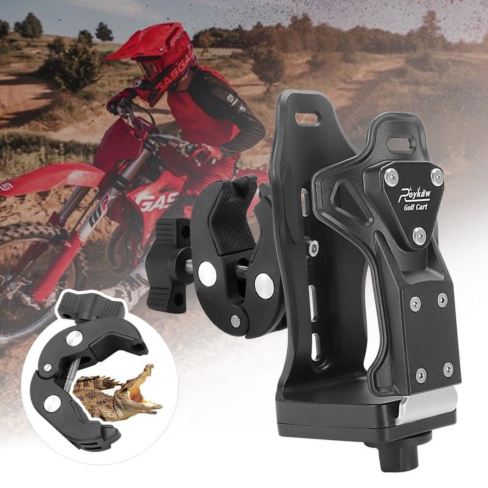 Roykaw Adjustable UTV Cup Holder for ATV Motorcycle and Bike Handlebars (Black, 32 oz Capacity) atrfq