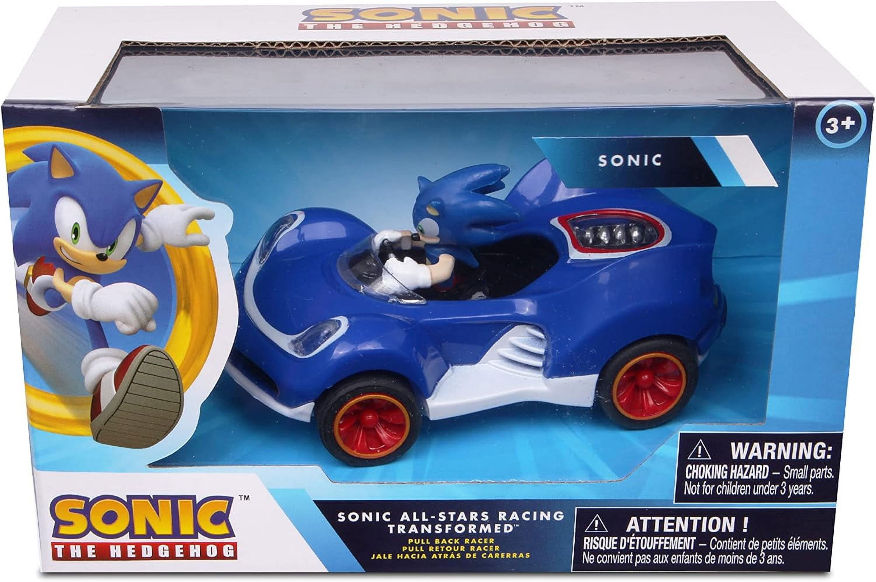 Sonic the Hedgehog Pull-Back Racing Car Toy, Collectible Speed Star Vehicle for Kids (Blue, 3.9 in x 2 in) ohh9o