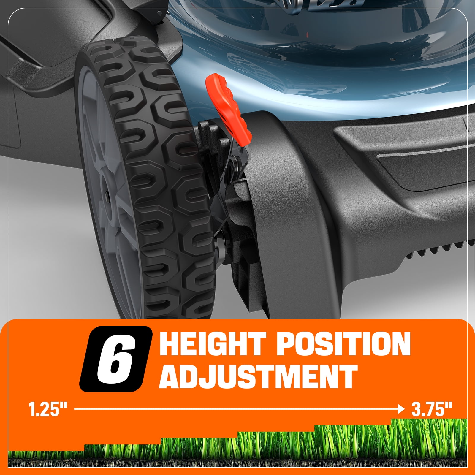 Senix 21 in Gas Lawn Mower, 144cc 4-Cycle Engine, 2-in-1 Mulching and Side Discharge, 6 Adjustable Heights yb2jx