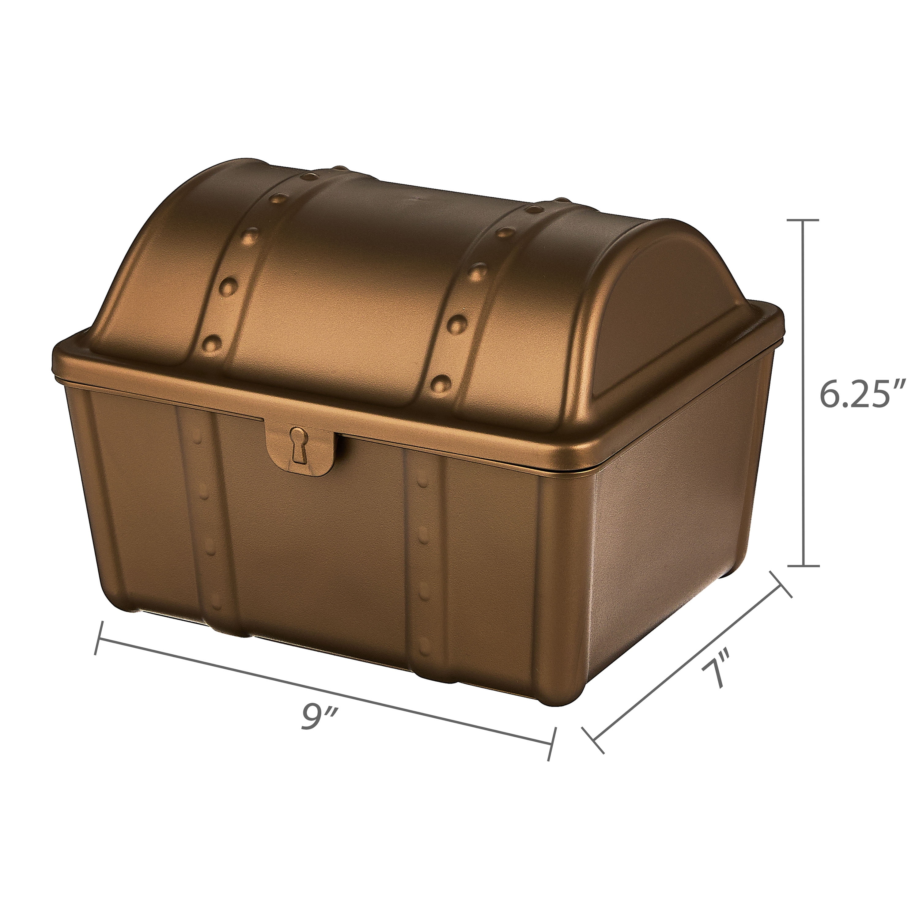 Pen+Gear Treasure Box Storage Organizer for Classroom and Office Supplies (Bronze, 9 in x 7 in x 6.25 in) i9hph