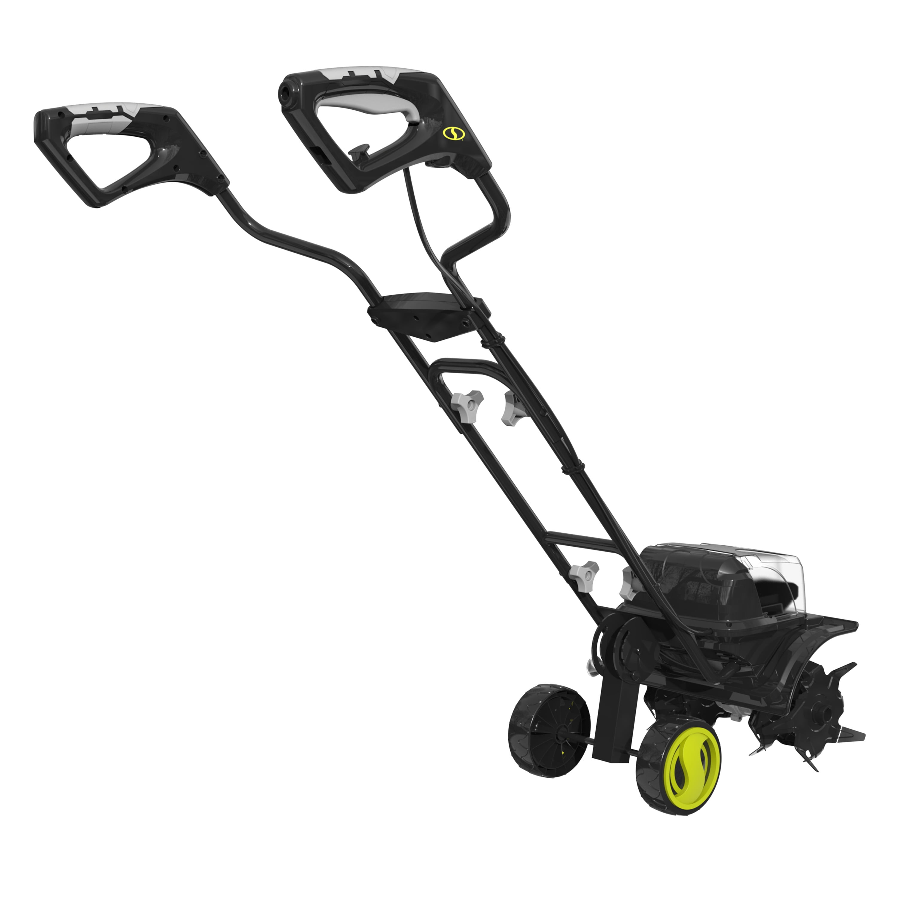 Sun Joe 48V Cordless Garden Tiller and Soil Cultivator, Electric Power Tool for Yard Maintenance (Green, 14 in Width) wllps