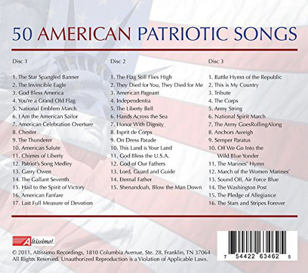 Altissimo Records U.S. Military Bands 50 American Patriotic Military Songs (1 Disc) wi26v