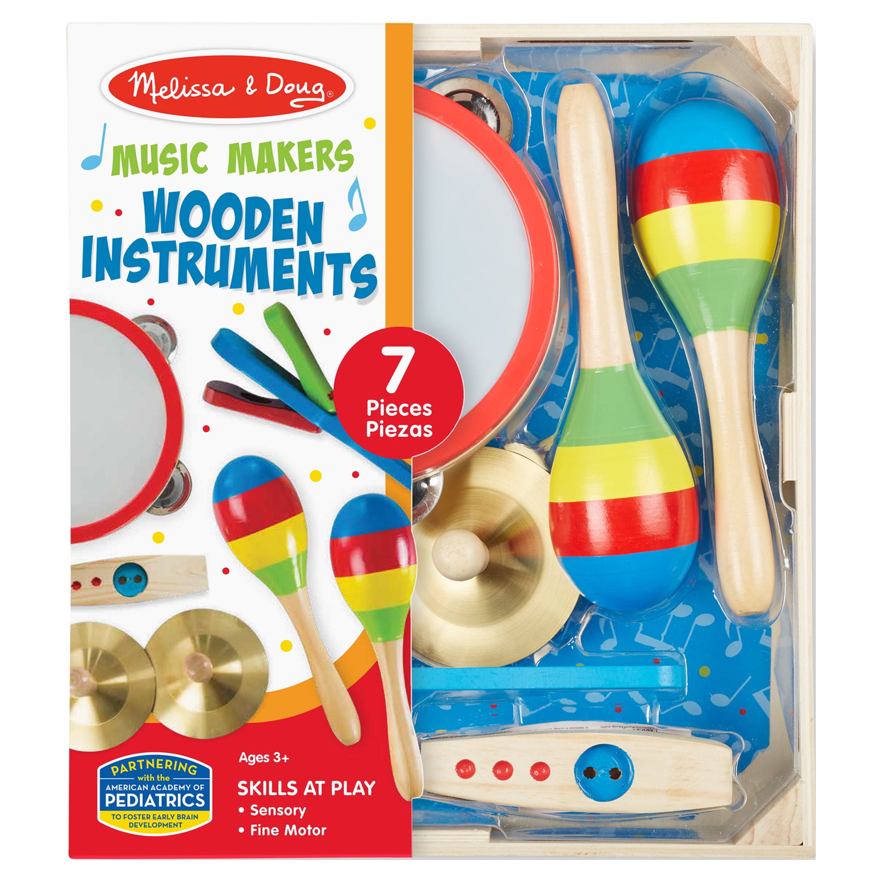 Melissa & Doug Music Makers 7-Piece Wooden Musical Instrument Set (Red, 7-Piece) piy3c