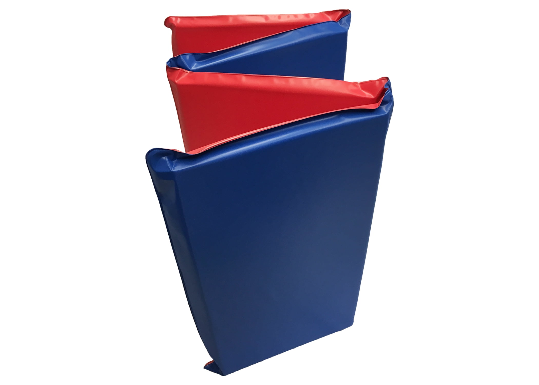 Peerless Plastics KinderMat Tri-Fold Nap Mat for Preschool and Daycare (Red and Blue, 2 Pack, 1 in x 19 in x 45 in) 4wu6z