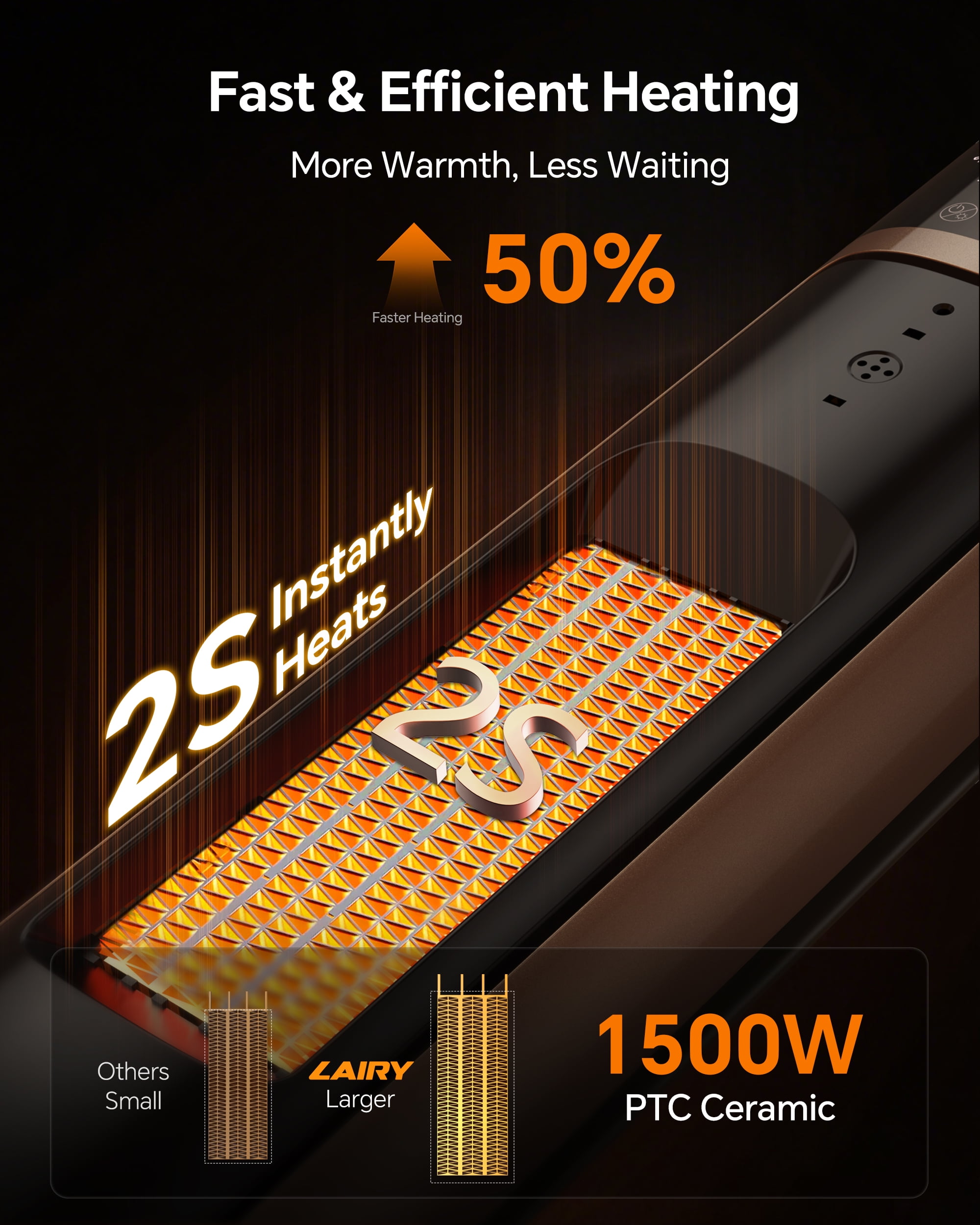 Lairy 1500W Electric Tower Space Heater with Remote and Adjustable Thermostat (Black, 24 in) i73d6