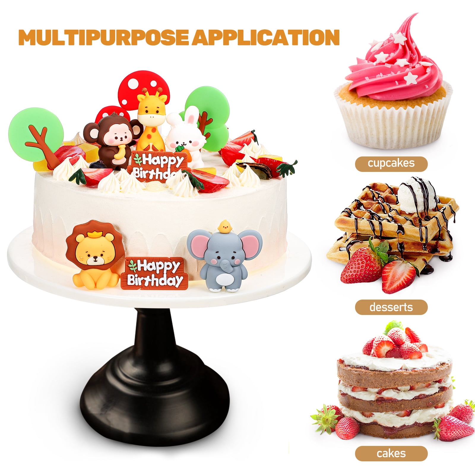 Oraceous Jungle Animal Figurines Cake Toppers Set for Birthday Party and Baby Shower (Multi-Color, 1 Pack) rns3h
