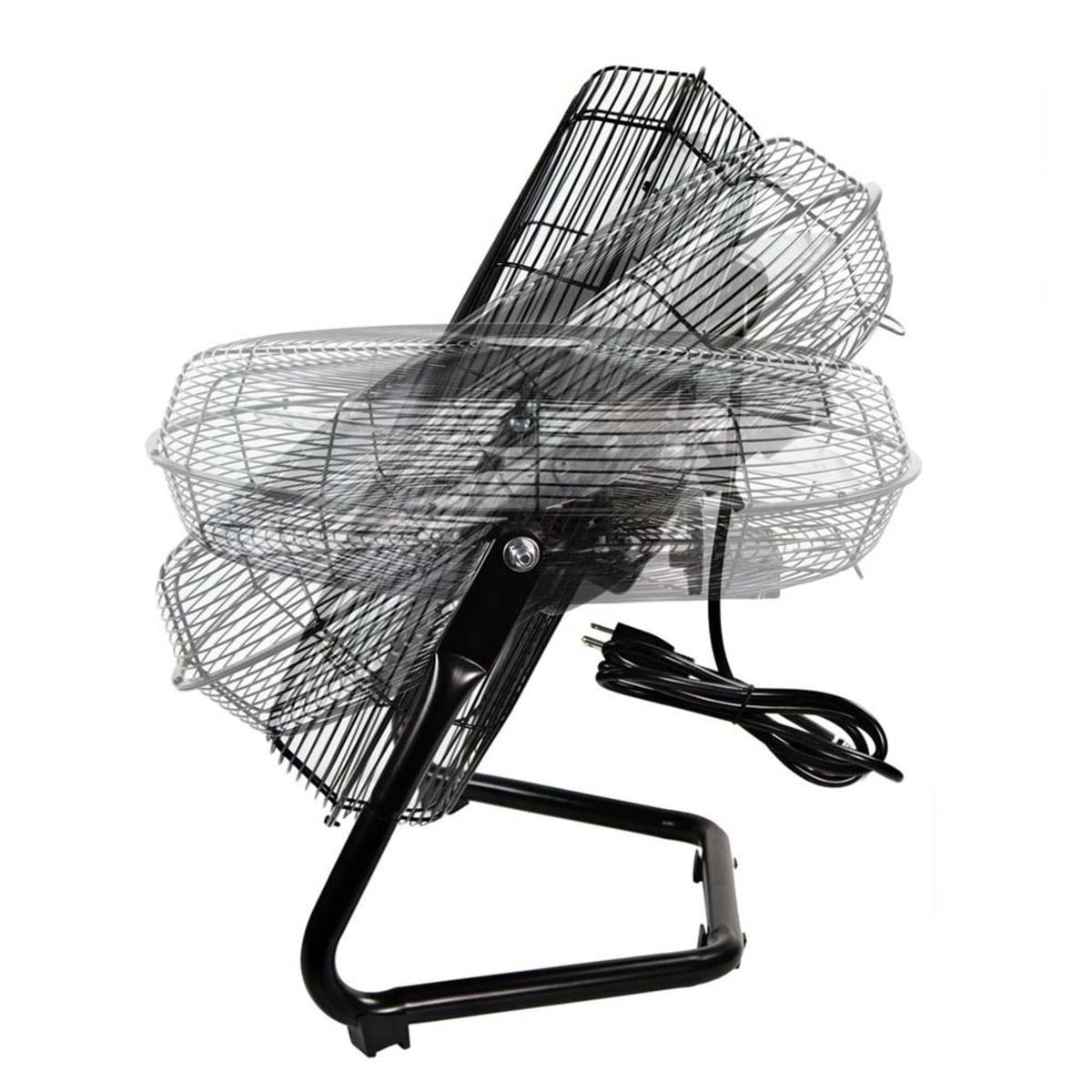 Comfort Zone 20 in High-Velocity 3-Speed Cradle Floor Fan with Adjustable Tilt (Black, 20 in) qteov