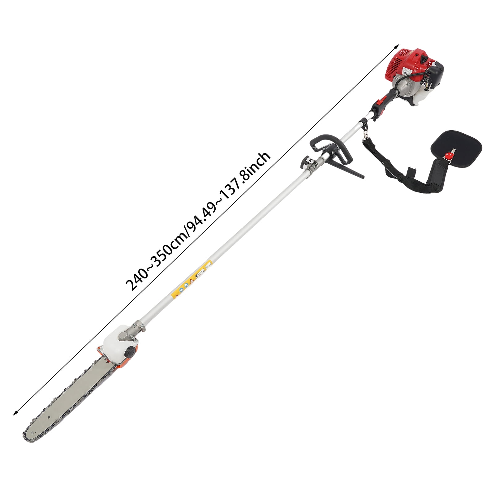CNCEST Gas Powered 2-Stroke Trimmer Saw, Retractable Long Pole Tree Branch Pruner (Red, 12 in) kmyl1 - Image 13