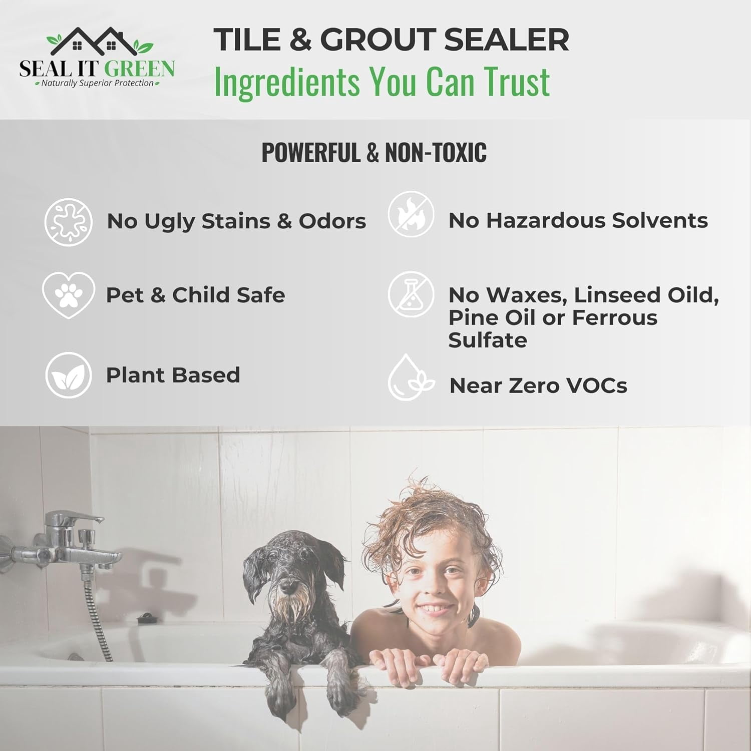 Seal It Green Grout, Granite, Stone, and Tile Sealer (Eco-Friendly, 32 fl oz) bkk4m