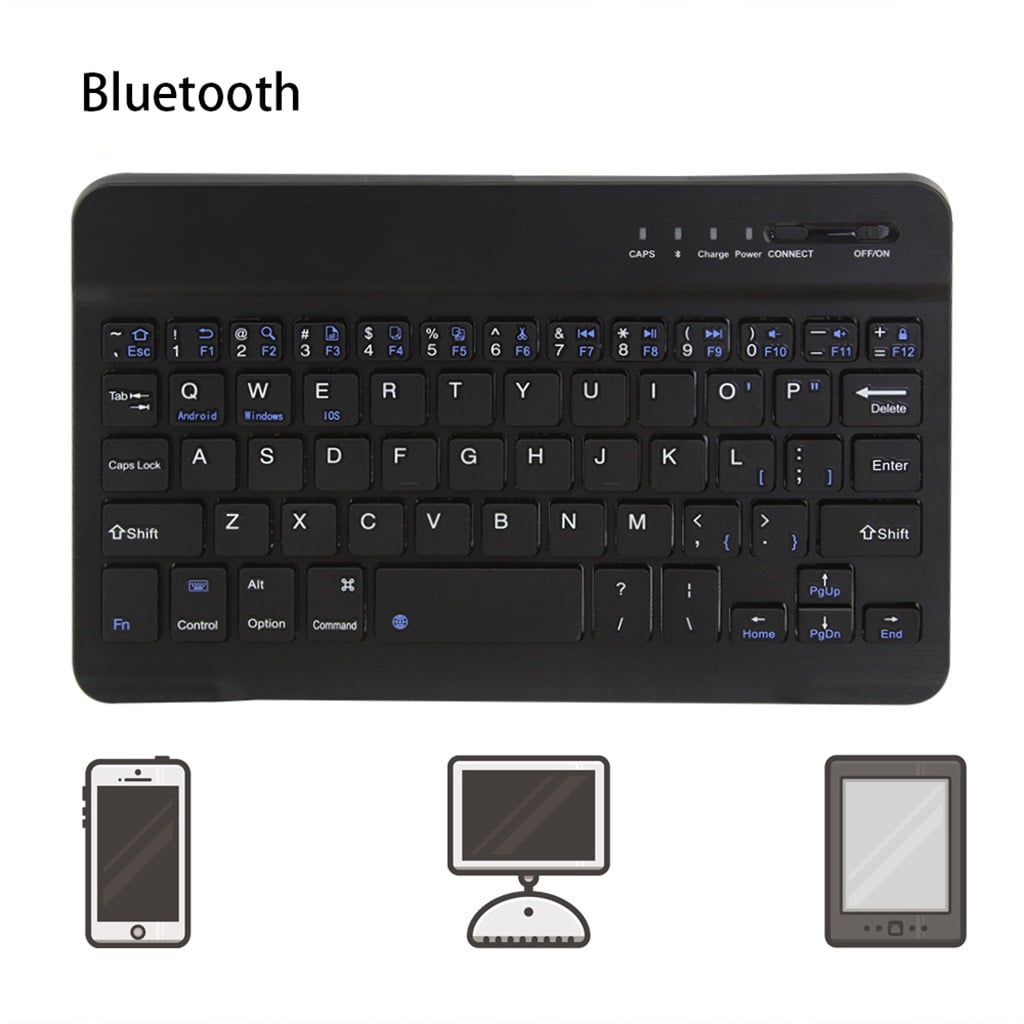 Pounoo Slim Wireless Bluetooth Keyboard for iMac iPad Android Laptop Tablet (White, 11 in) 3ord5