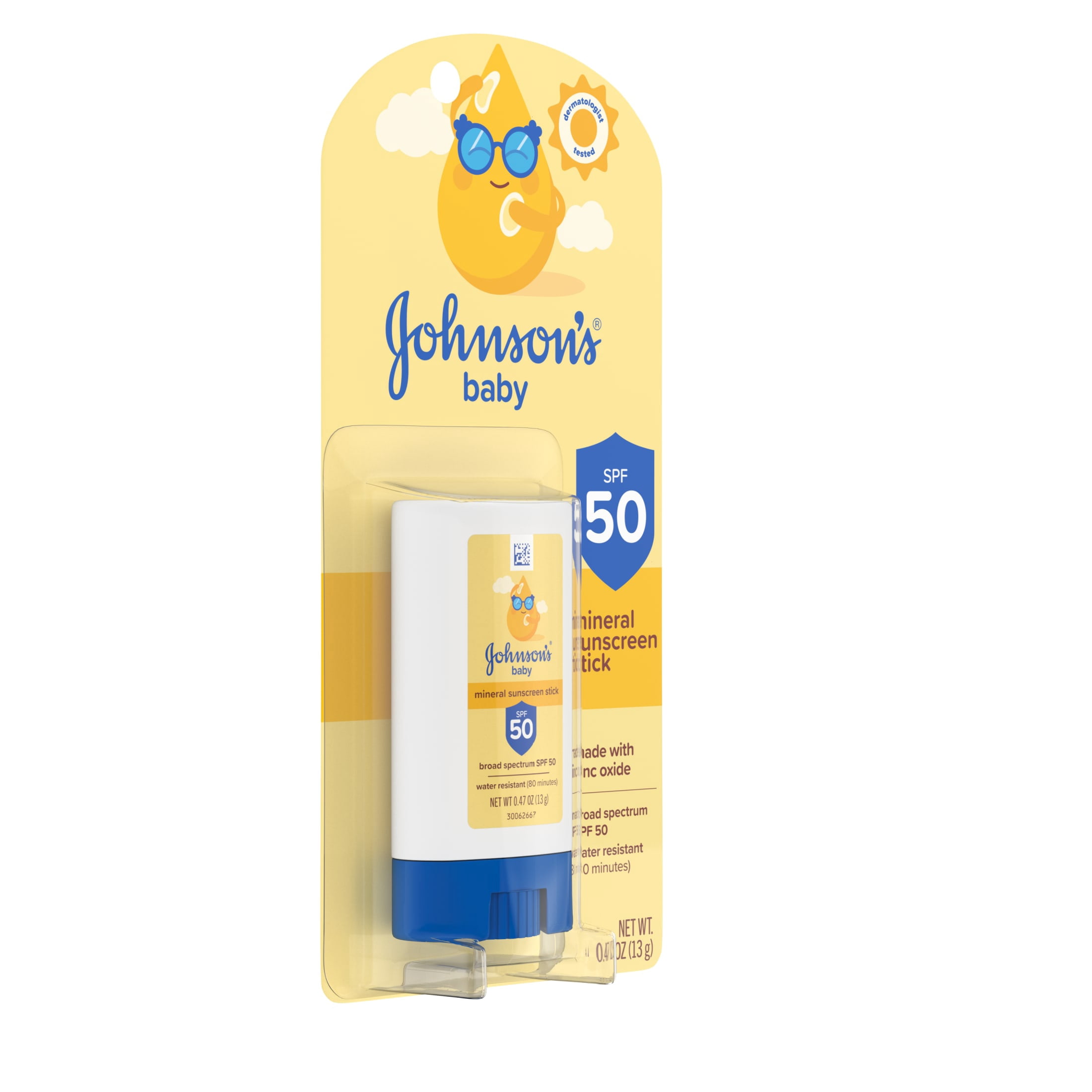 Johnson's Baby Mineral Sunscreen Stick, Broad Spectrum SPF 50, Water Resistant (0.47 oz) bytz2