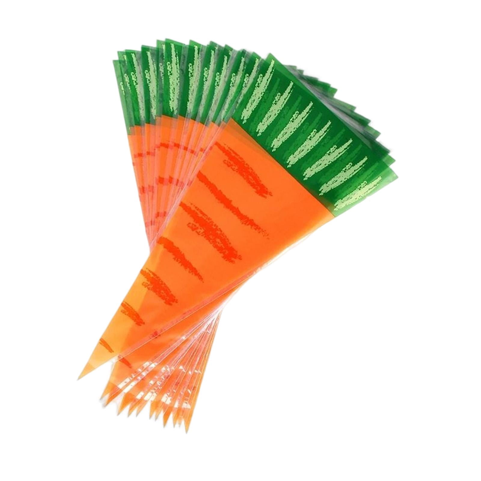 SERENABLE Carrot Shape Cone Treat Bags for Easter Party Favors (Orange, 100 Pack) rri6k